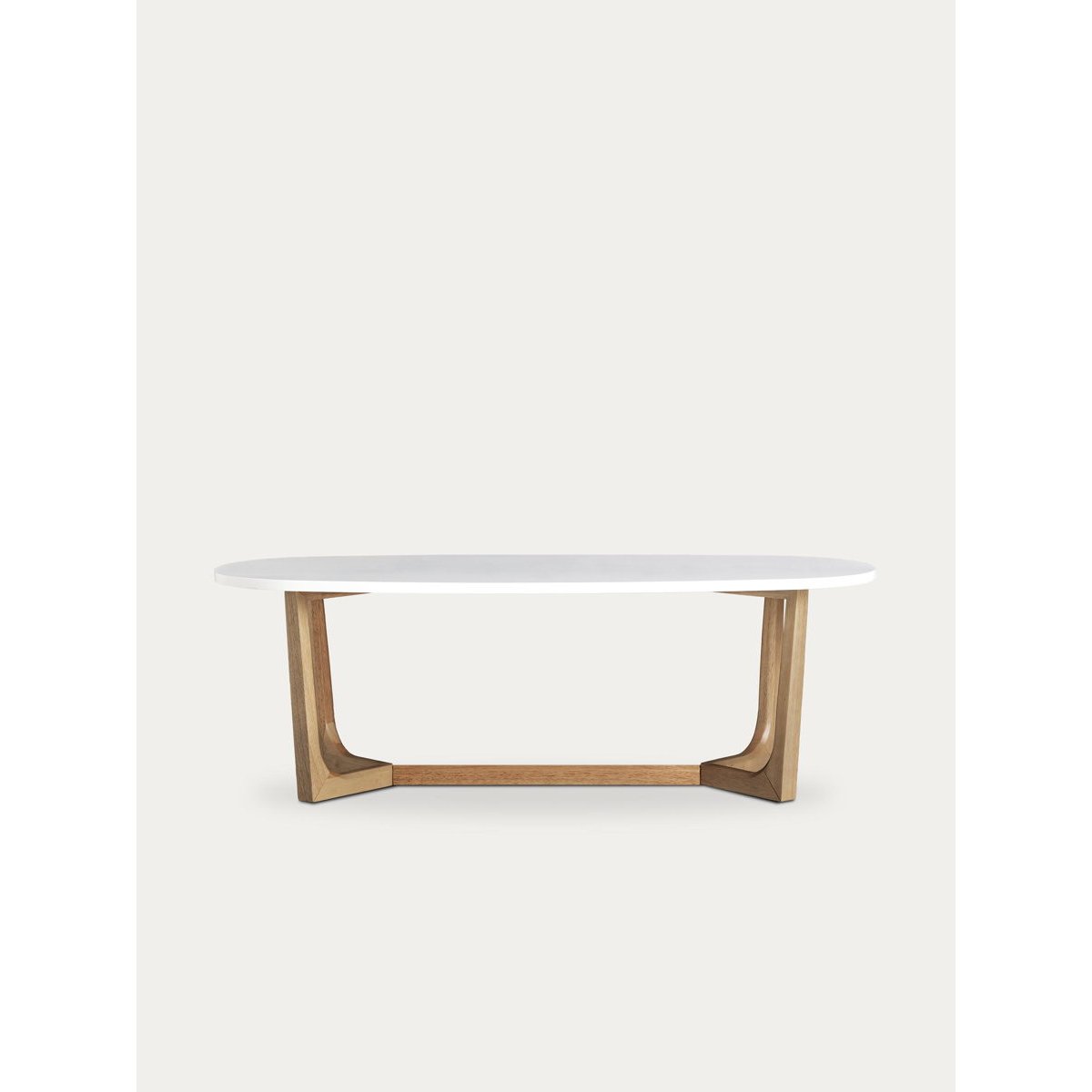 Table basse DM - OVAL beige clair - blanc, KENAY