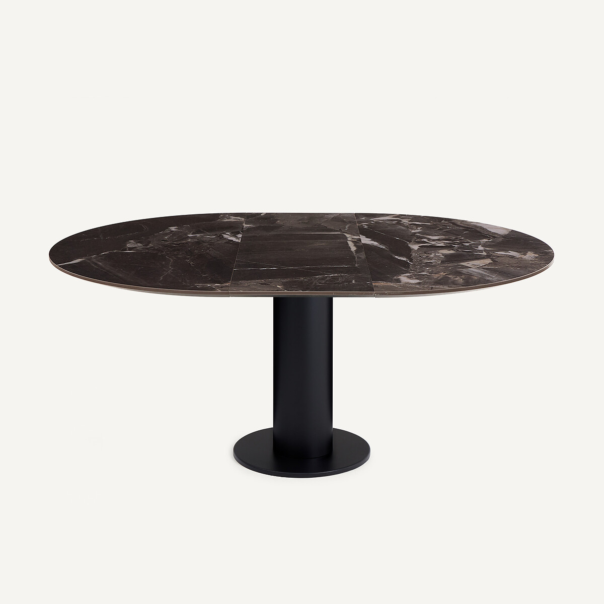Plateau de table rond et extensible en céramique, diamètre 135 à 180 cm, EXTENDO céramique marbre anthracite, AM.PM