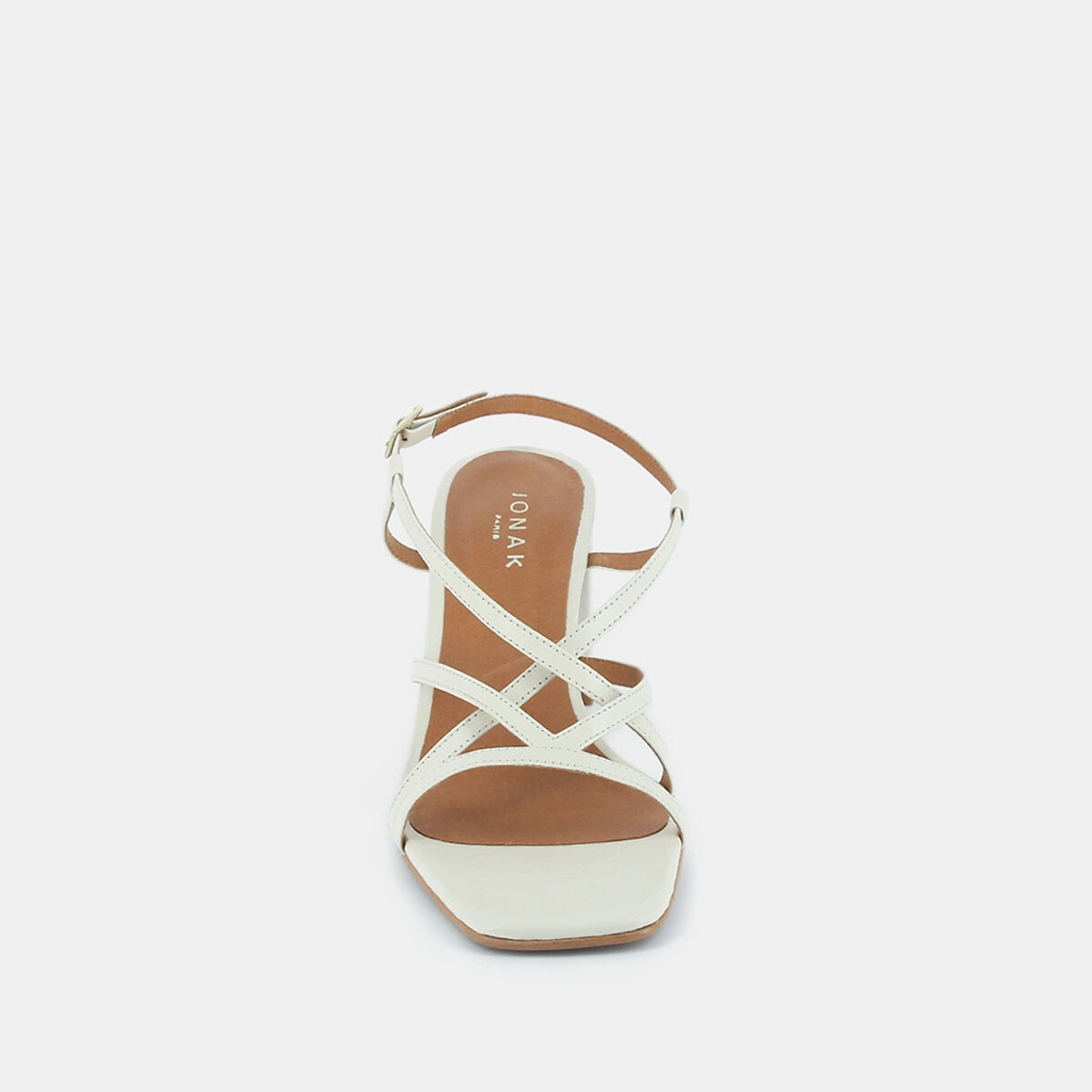Verlaine Patent Leather Sandals ecru , JONAK
