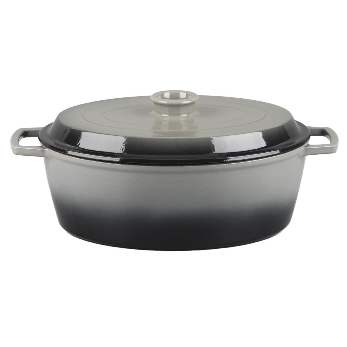 Cocotte en fonte ovale 33cm - "Masseiron Ardoise" couleur unique, LAGUIOLE CUISSON