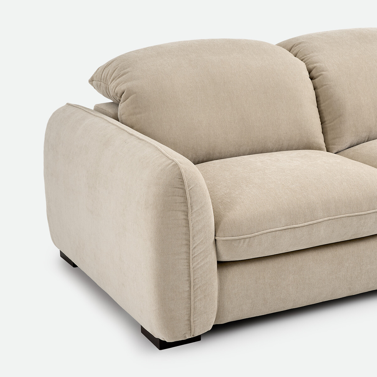 Divano letto a 3 posti in poliestere screziato, con poggiatesta, ISLA beige, LA REDOUTE INTERIEURS