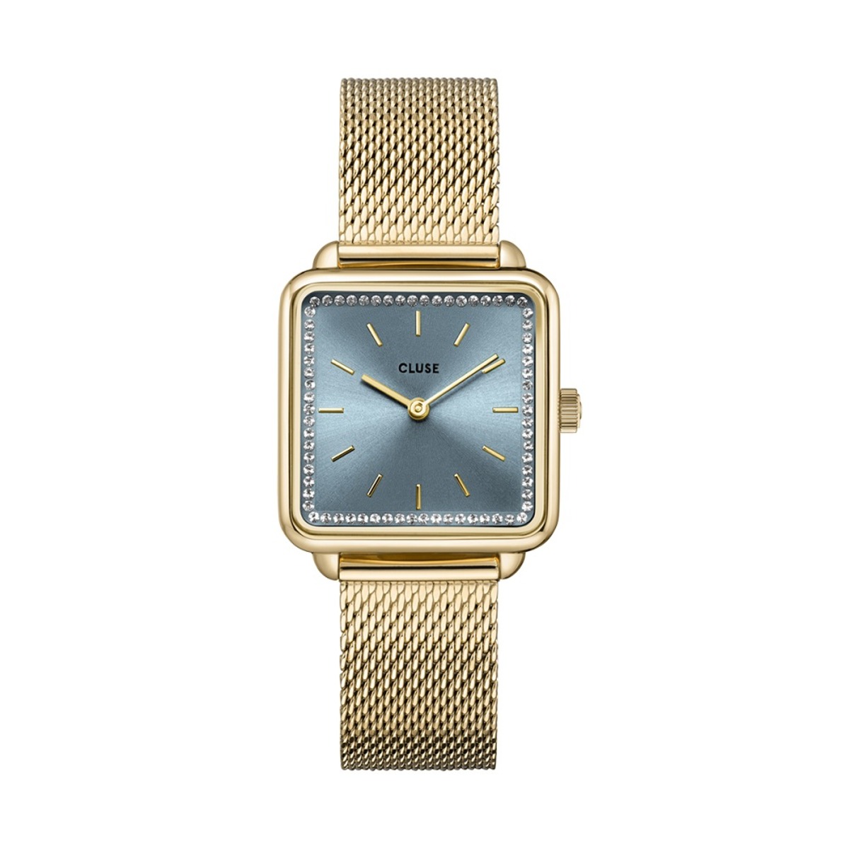 Montre Analogique  LA TÉTRAGONE doré bleu doré, CLUSE