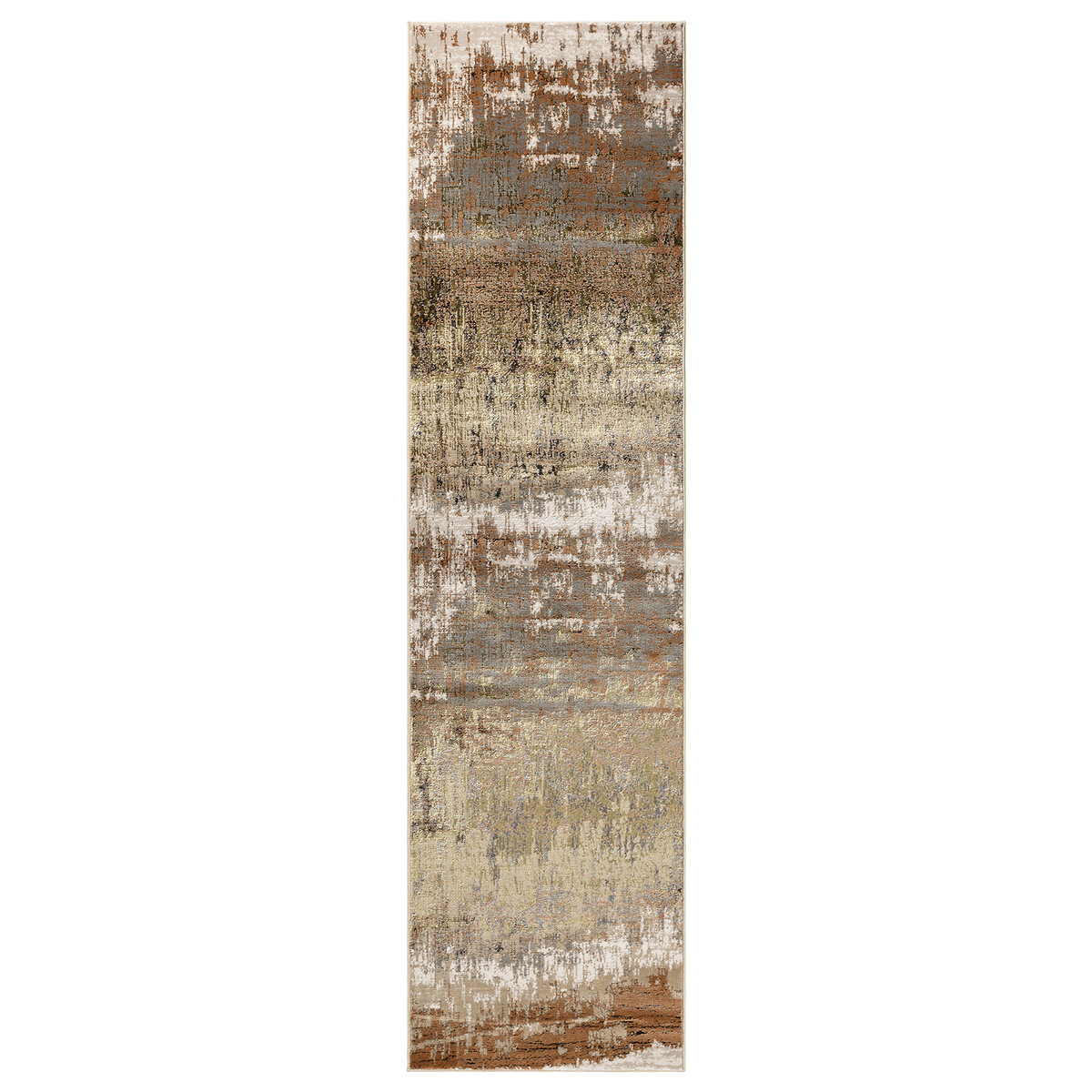 Ombre Distressed Metallic Runner Rug beige, SO'HOME