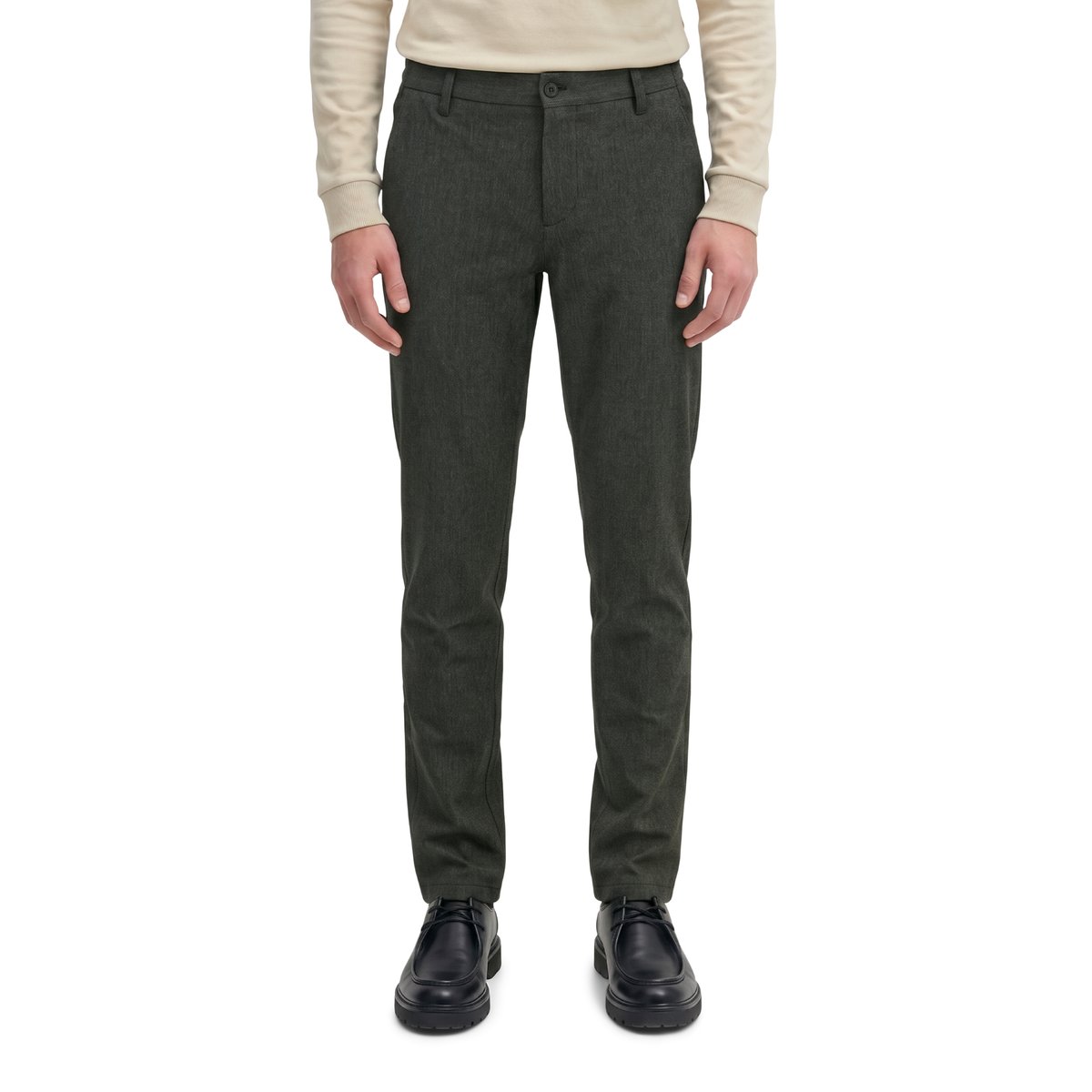 Chino modèle Stig, coupe jogger en mélange élastique de coton bio et de viscose noir, MARC O'POLO