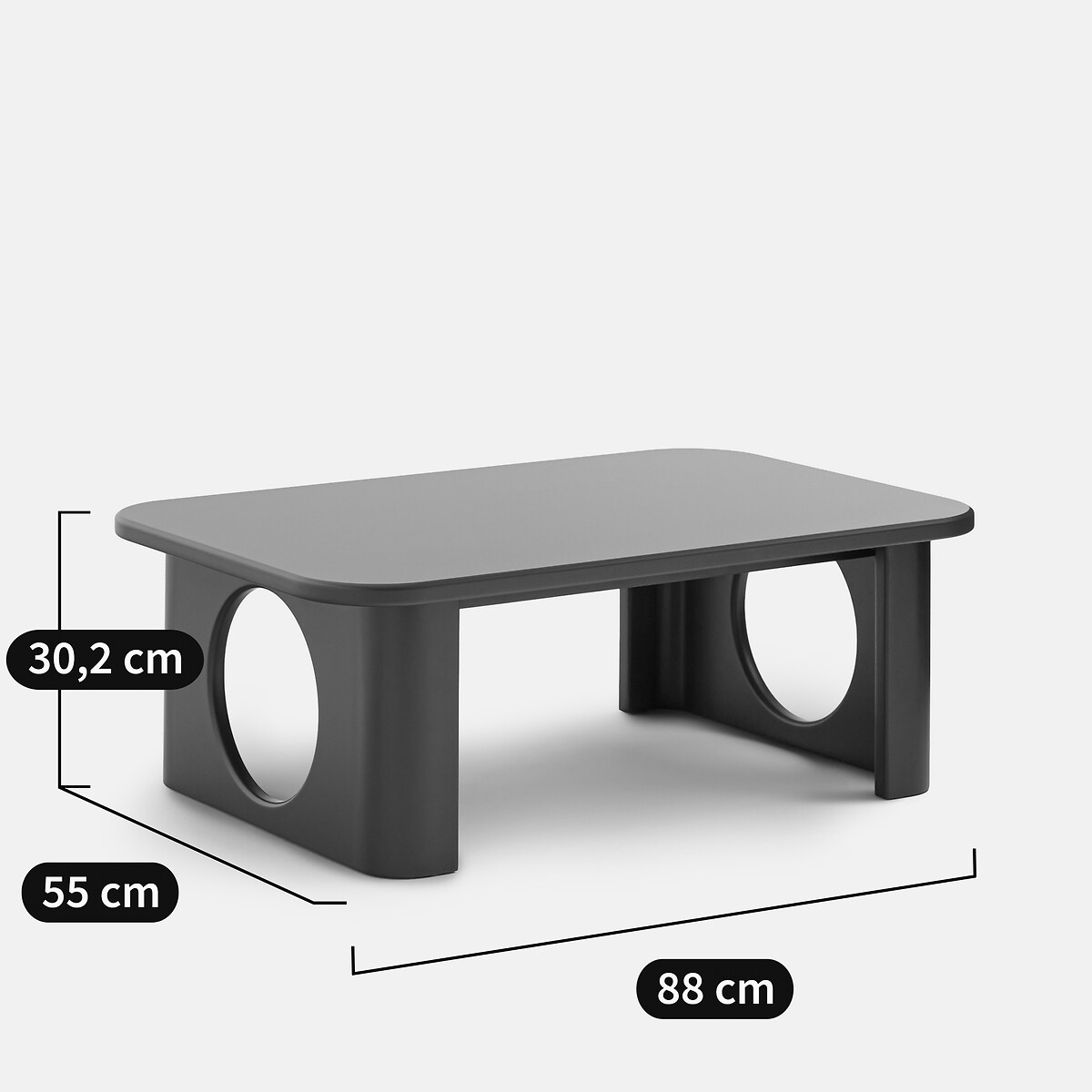 Morti Coffee Table with Carved Legs, Length 88cm burgundy, LA REDOUTE INTERIEURS