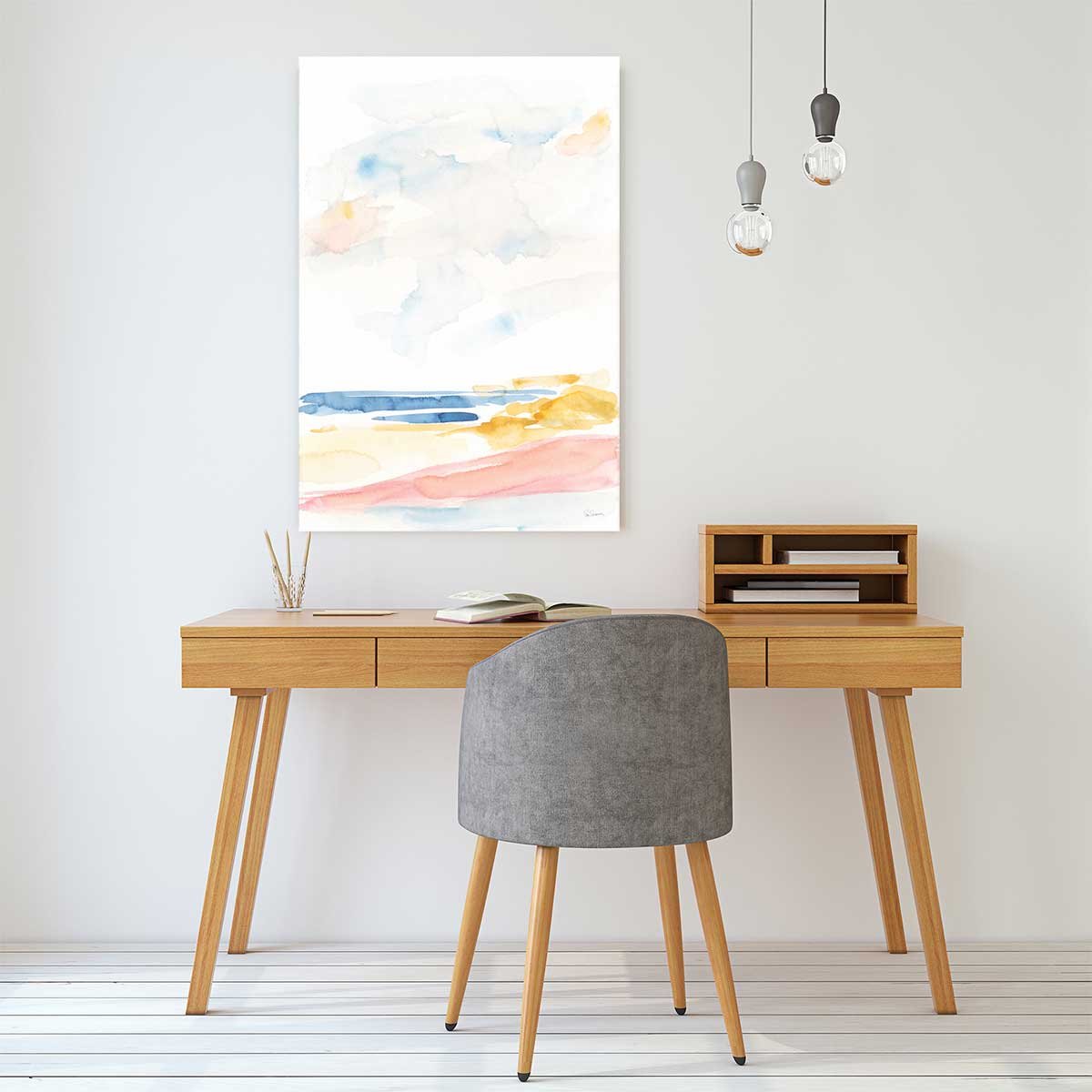 Peinture mer plage watercolor tableau alu dibond, HEXOA