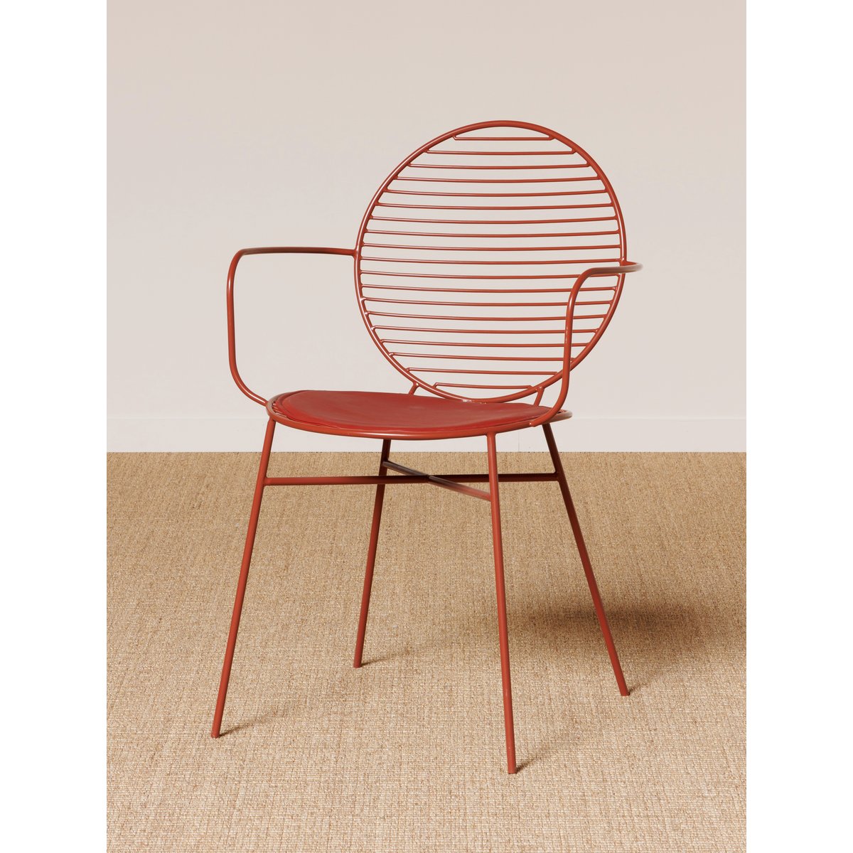 Chaise en métal KLARA rouge, CHEHOMA