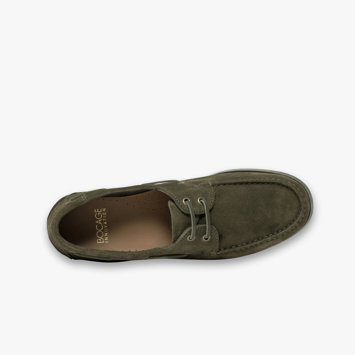 Mocassin en cuir DAN vert kaki, BOCAGE