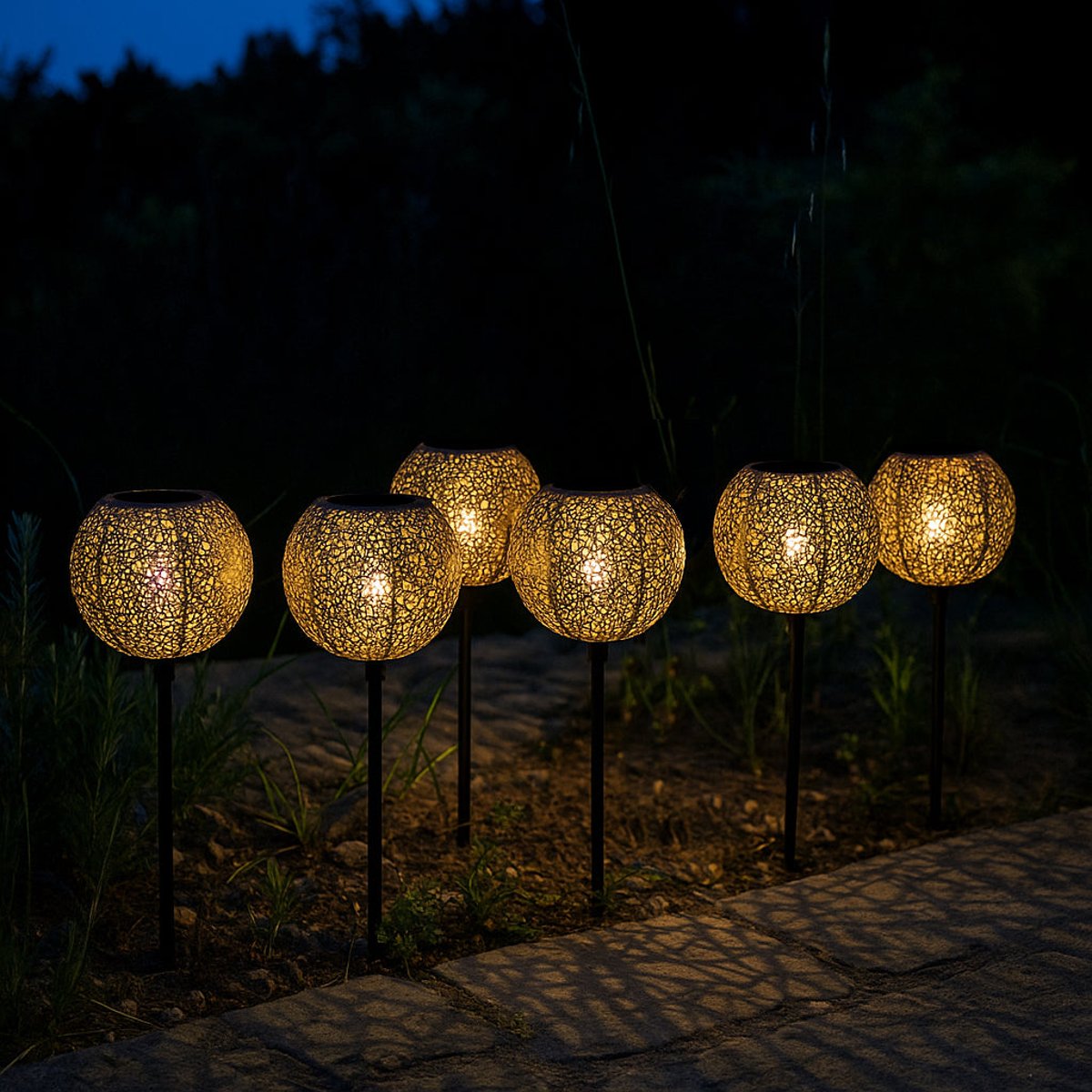 Balises solaires à piquer 6x AGADIR marron, LUMISKY