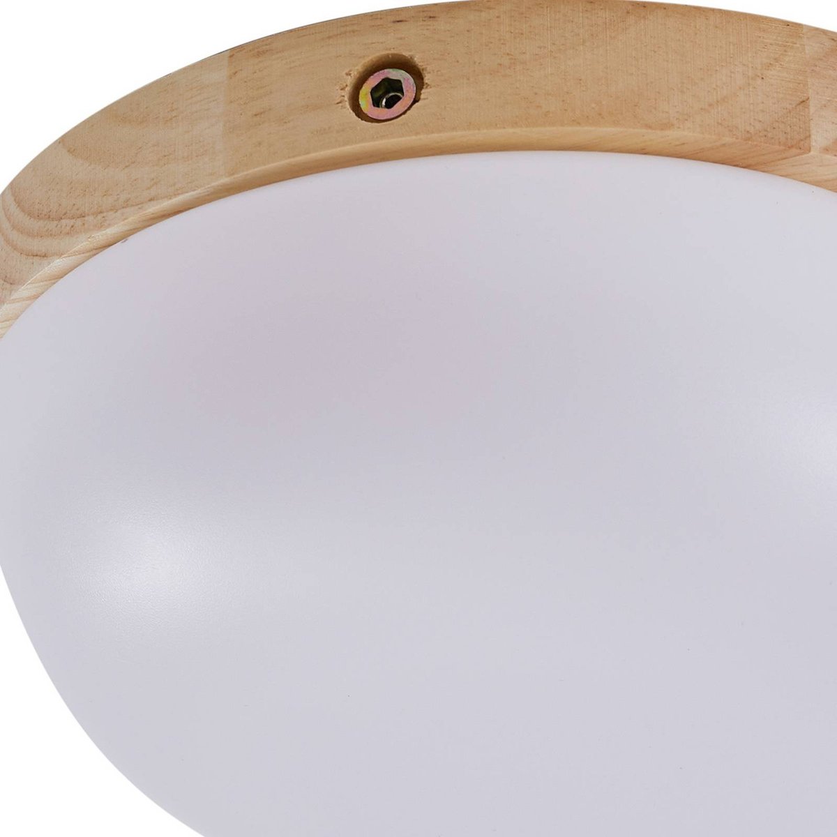 Plafonnier moderneLED, Pilvi blanc, bois clair, LINDBY