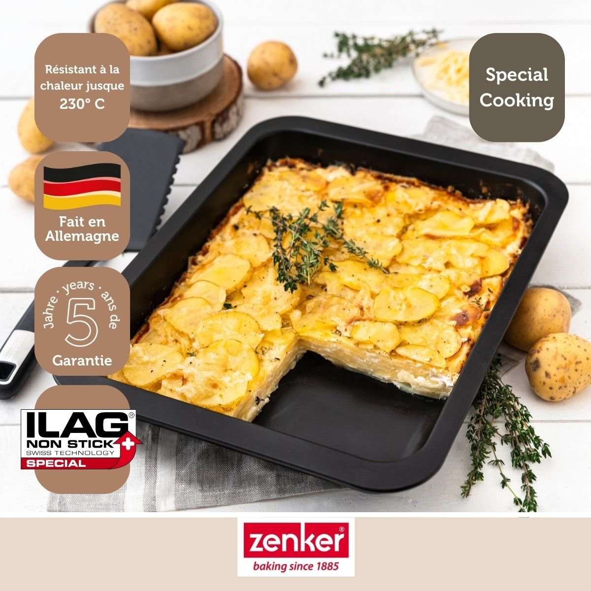 Ensemble de 2 Plats à four XXL 40 x 29 x 6 cm SPECIAL COOKING noir, ZENKER