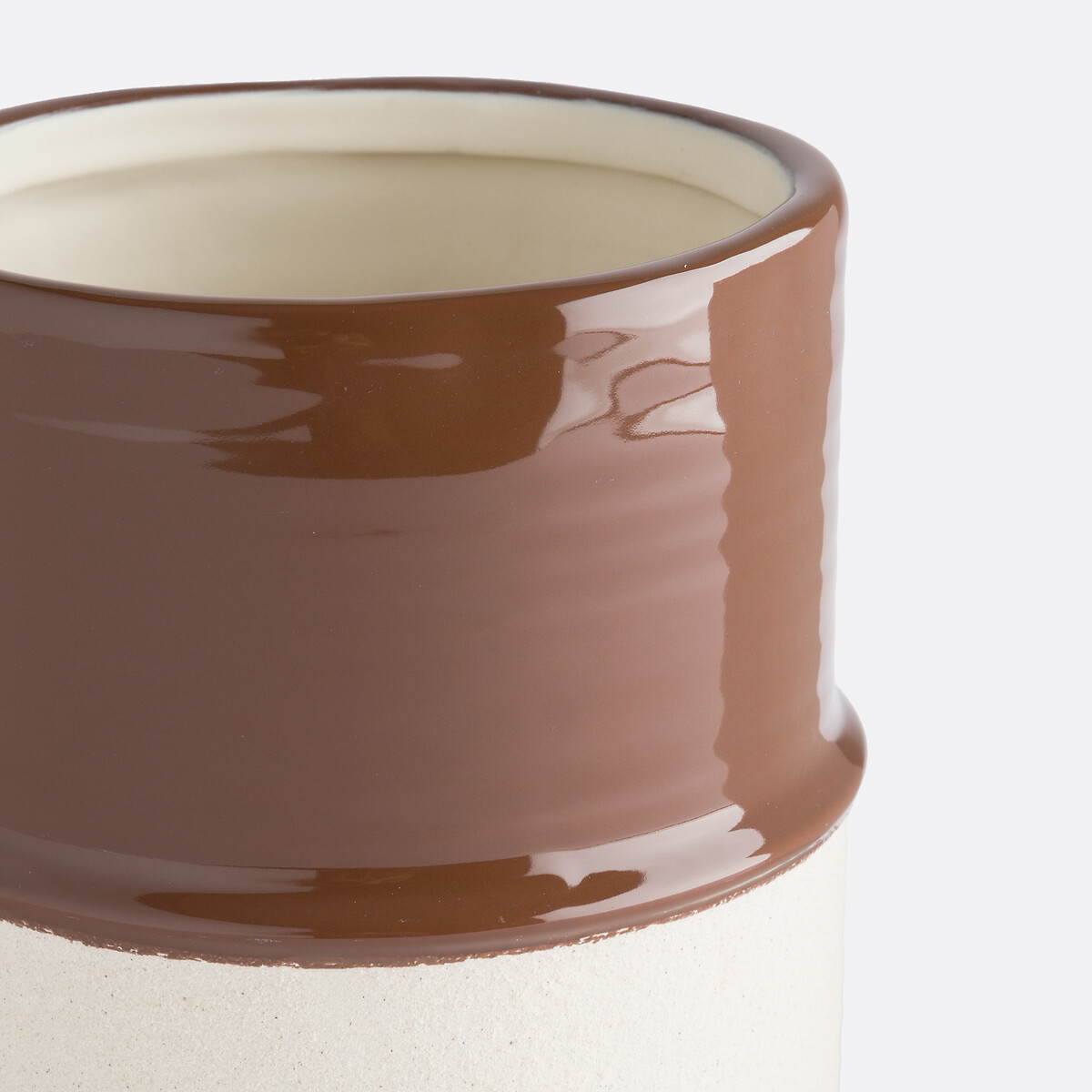 Macetero de cerámica esmaltada Ø15 cm, Malino caoba, LA REDOUTE INTERIEURS