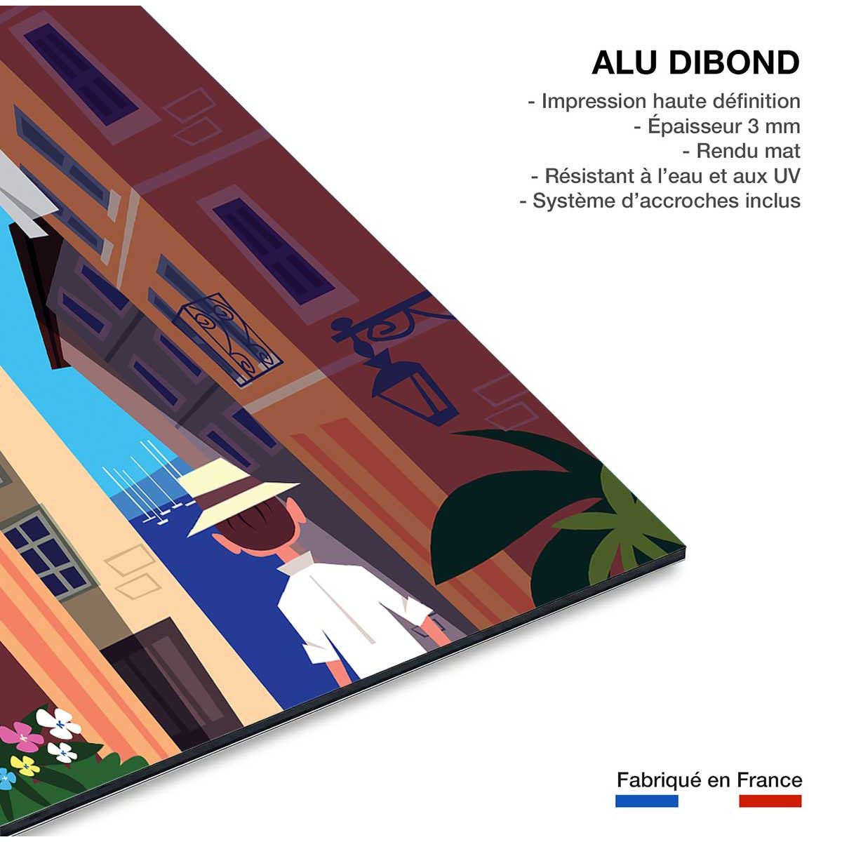 Tableau villefranche sur mer tableau alu dibond, HEXOA
