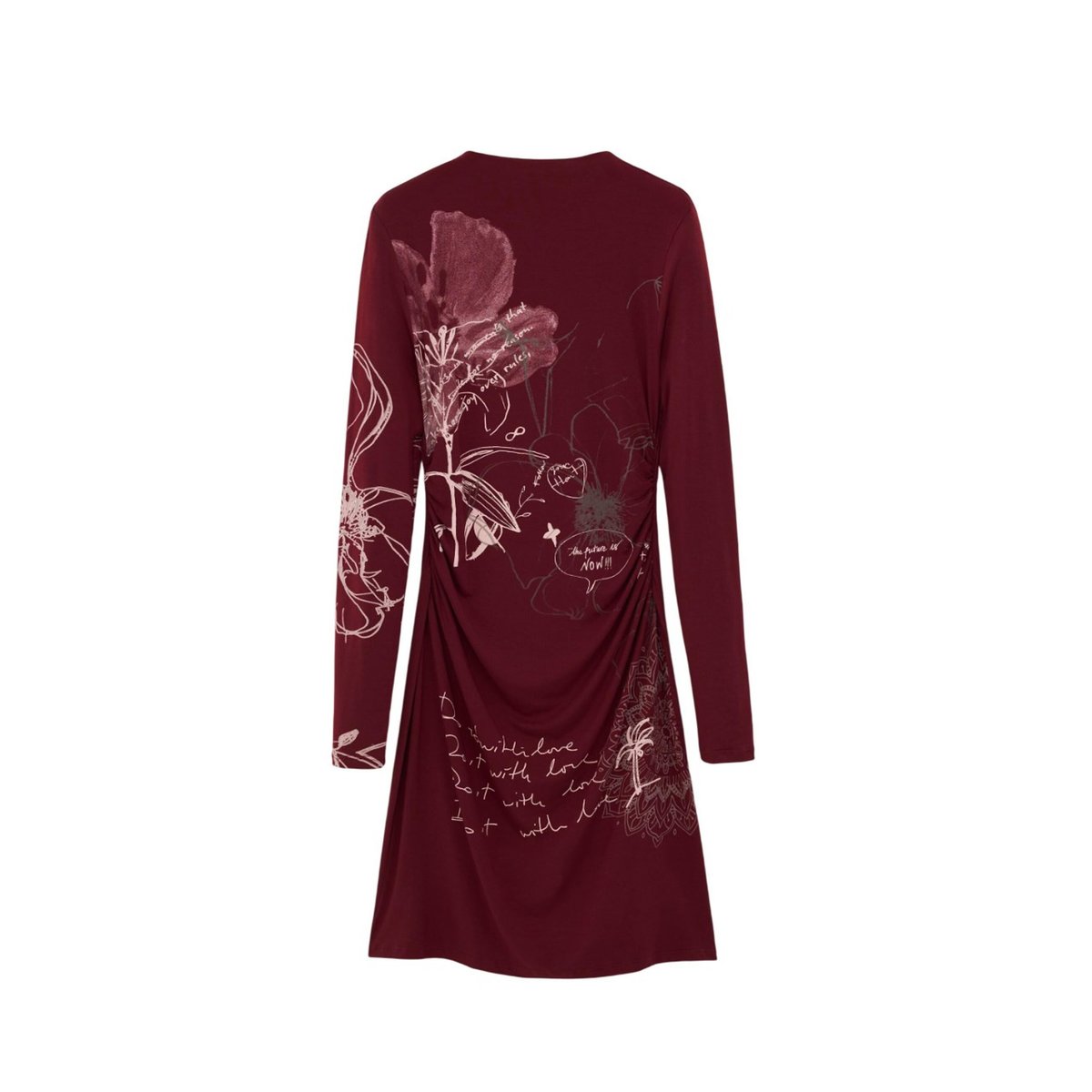 Robe à manches longues imprimée rouge, DESIGUAL