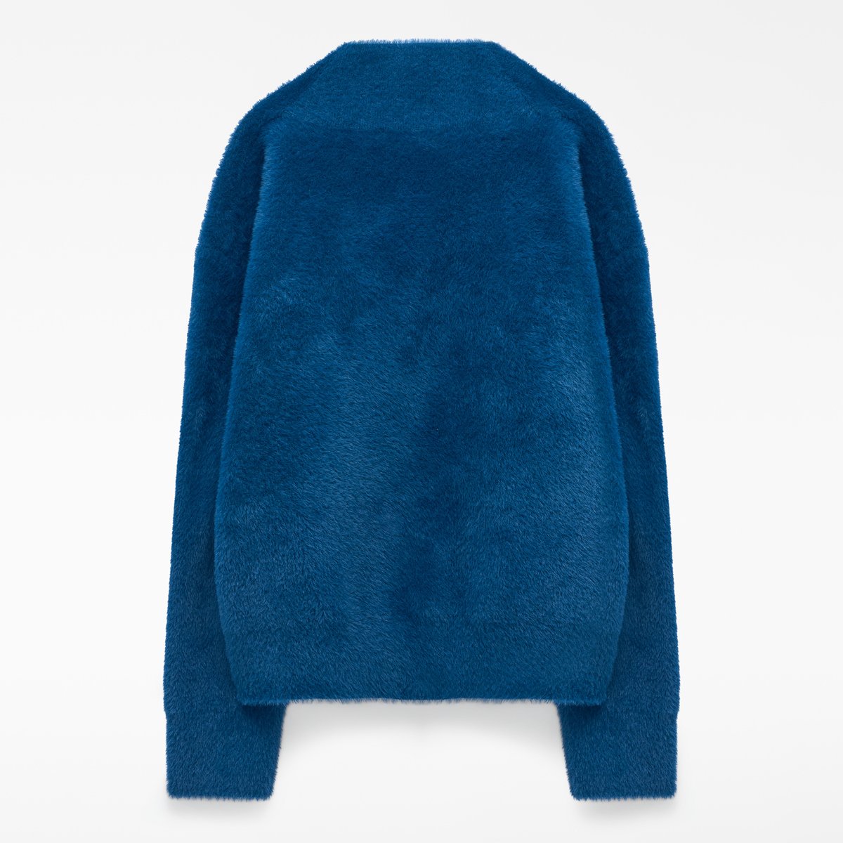 Veste imitation fourrure à face transversale bleu, ADOLFO DOMINGUEZ