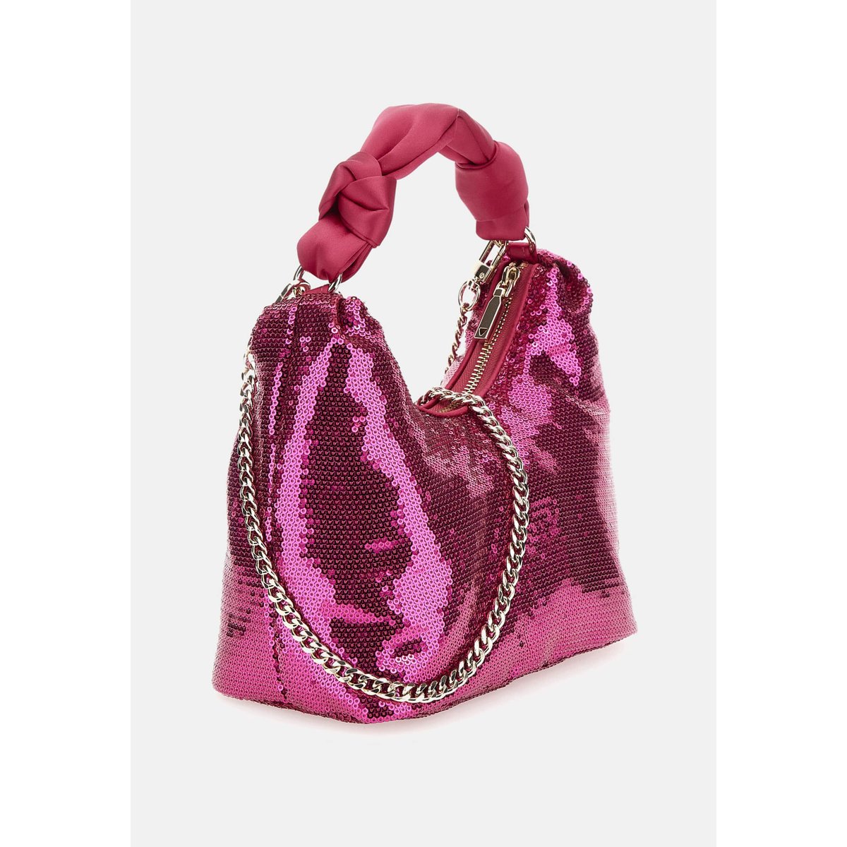 Mini Sac Hobo Velina À Sequins fuchsia, GUESS