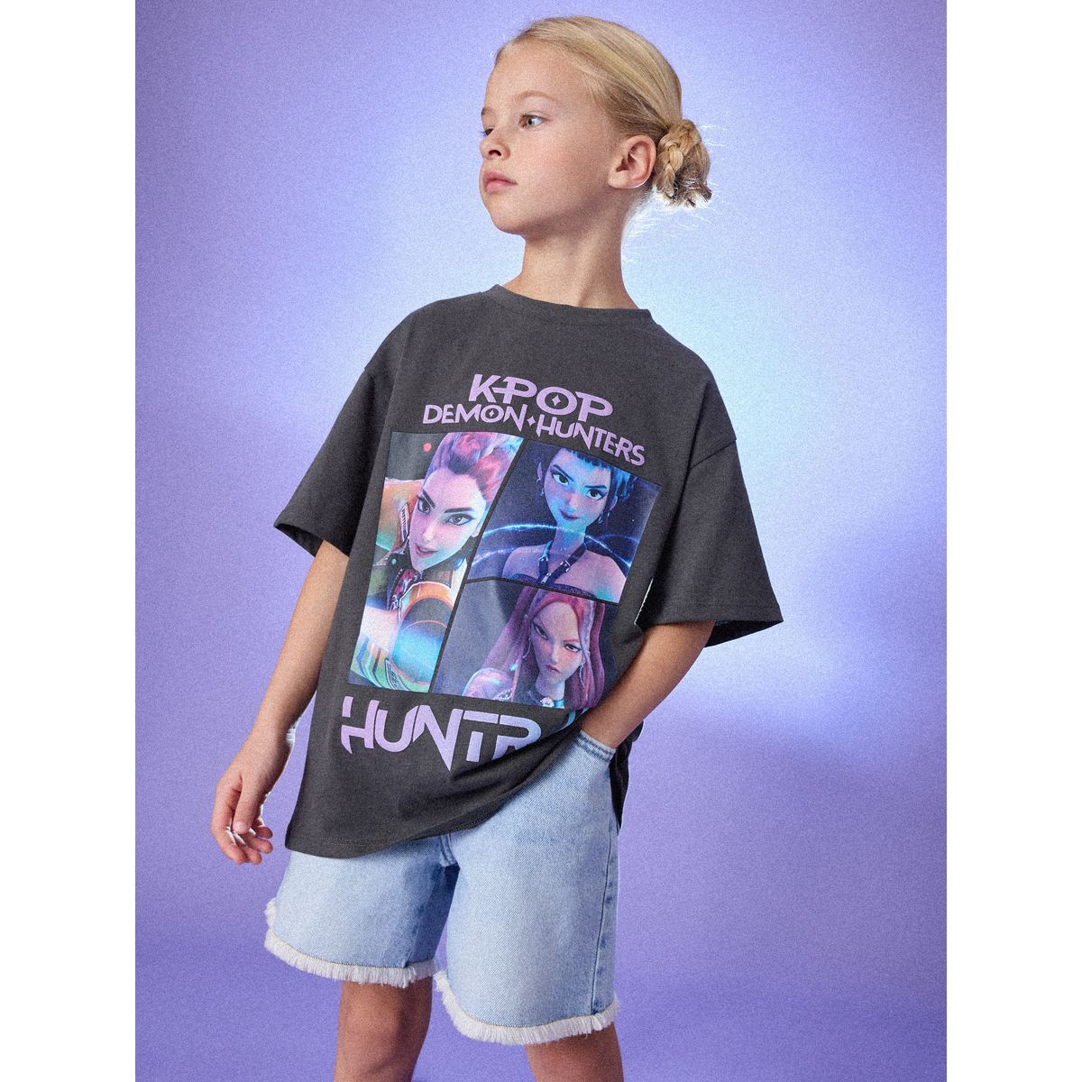 T-shirt kpop demon hunters gris anthracite, NEXT