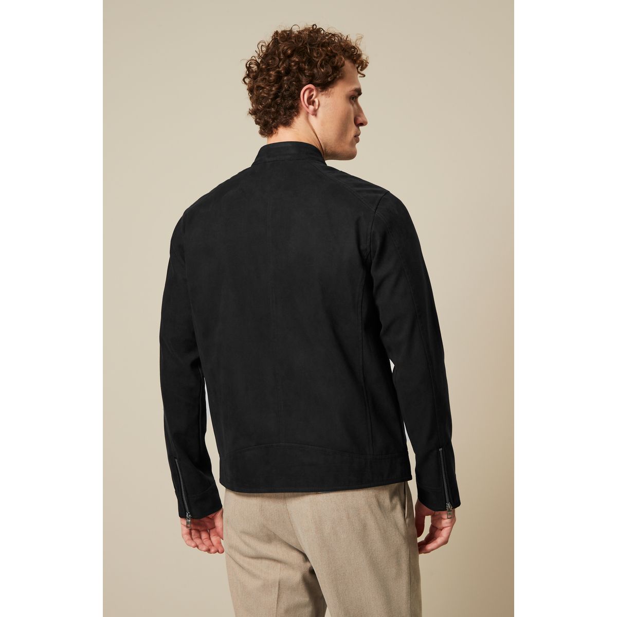 Veste style pilote en imitation daim noir, NEXT