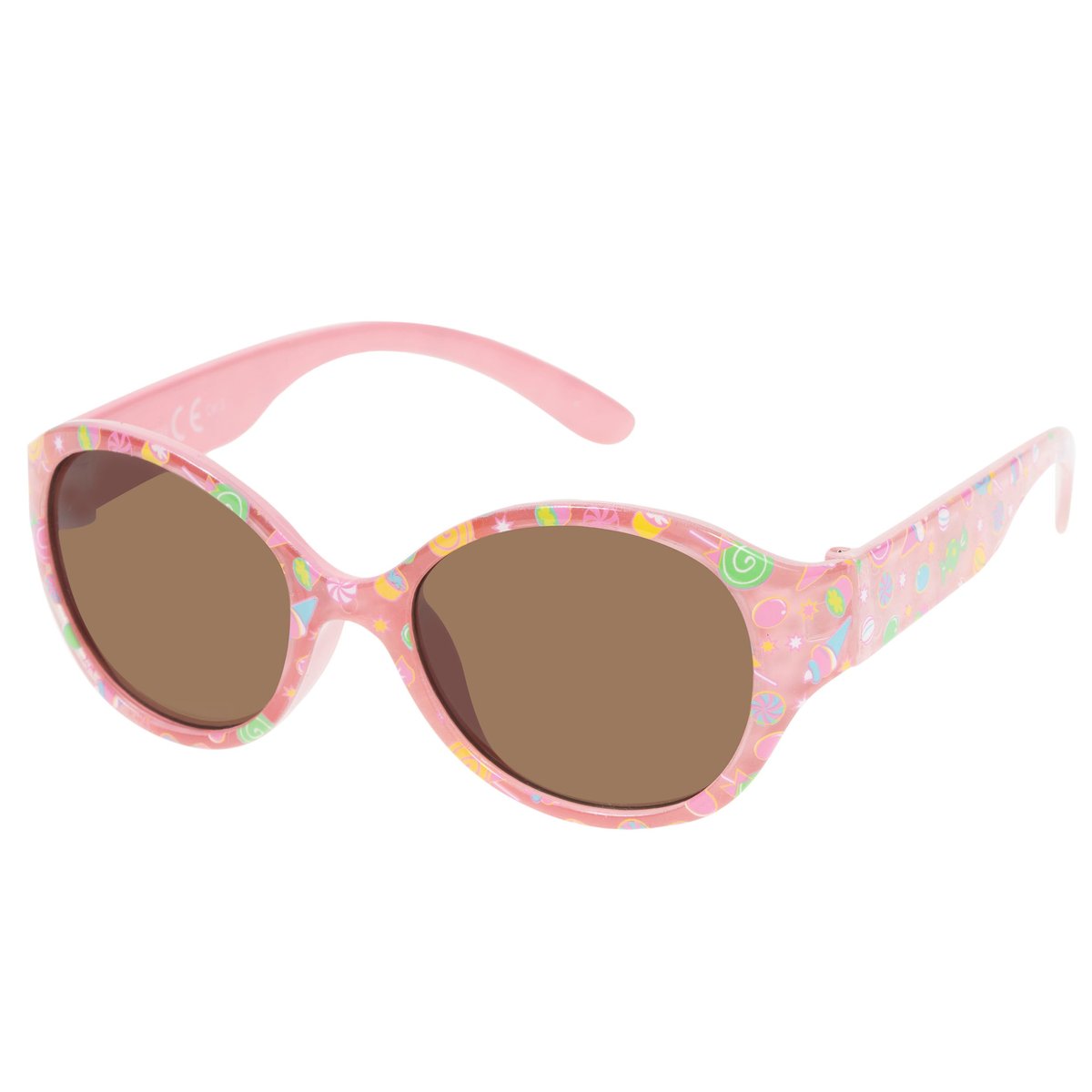 Lunettes de soleil 7 à 9 ans, forme ronde, verres polycarbonates catégorie 3 rose, ISOTONER