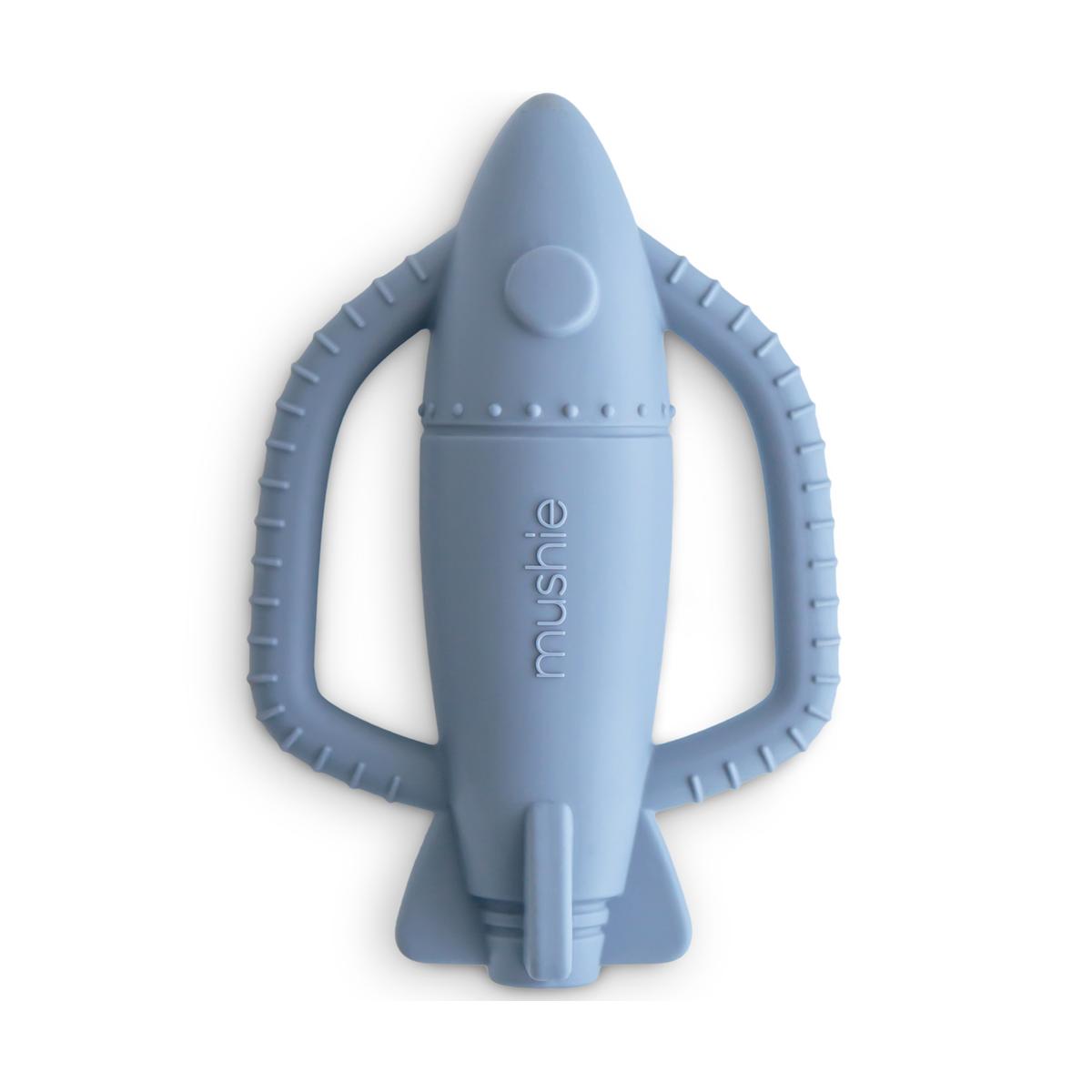 Jouet de dentition Fusée bleu, MUSHIE
