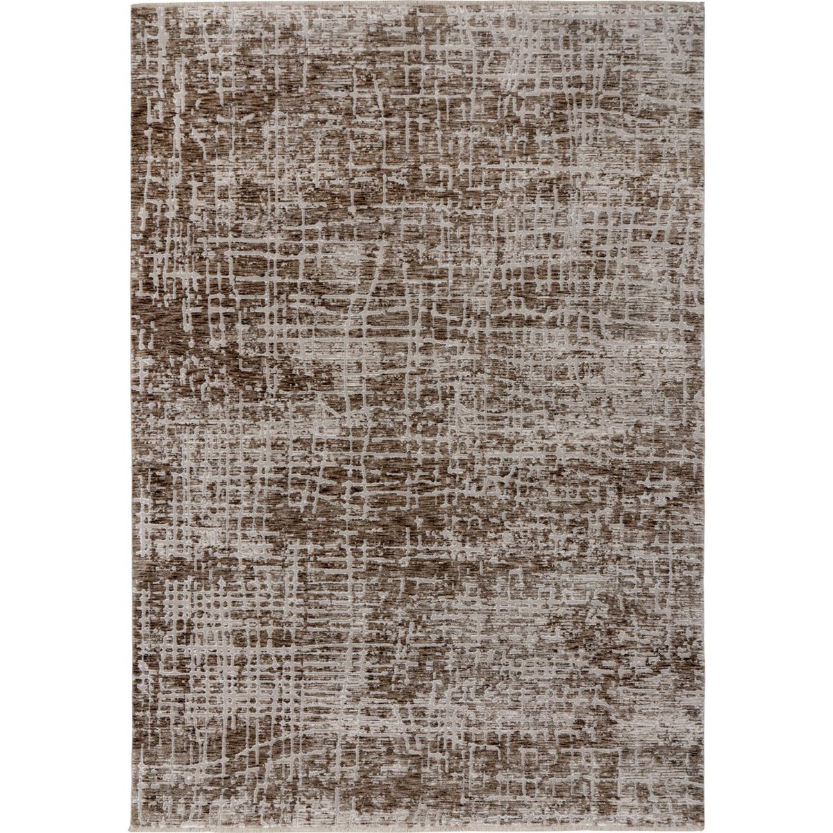 Tapis rectangulaire effet 3d, Poil court taupe chiné beige et gris, ARTE ESPINA
