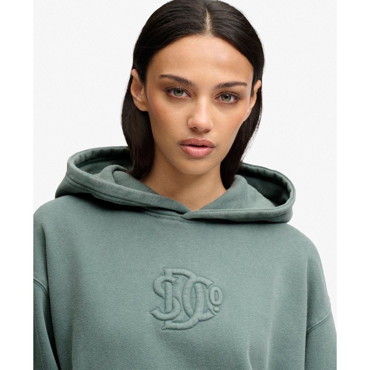 Sweat à capuche SD&Co Monogram Coupe Décontractée vert drius, SUPERDRY