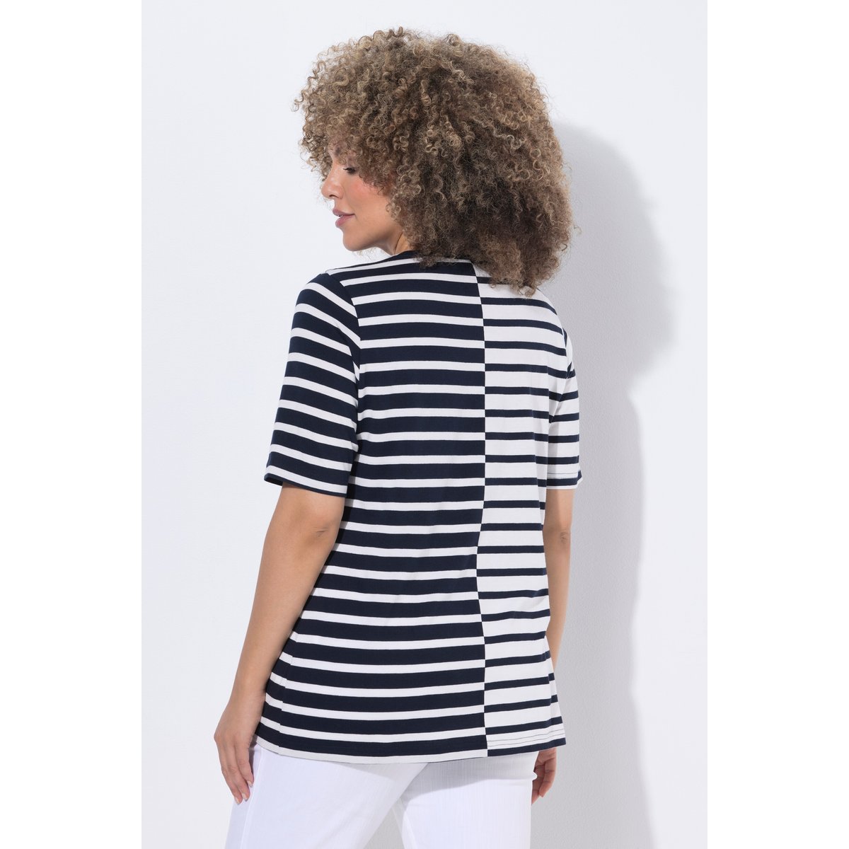 T-shirt à rayures, en modal mélangé marine, ULLA POPKEN