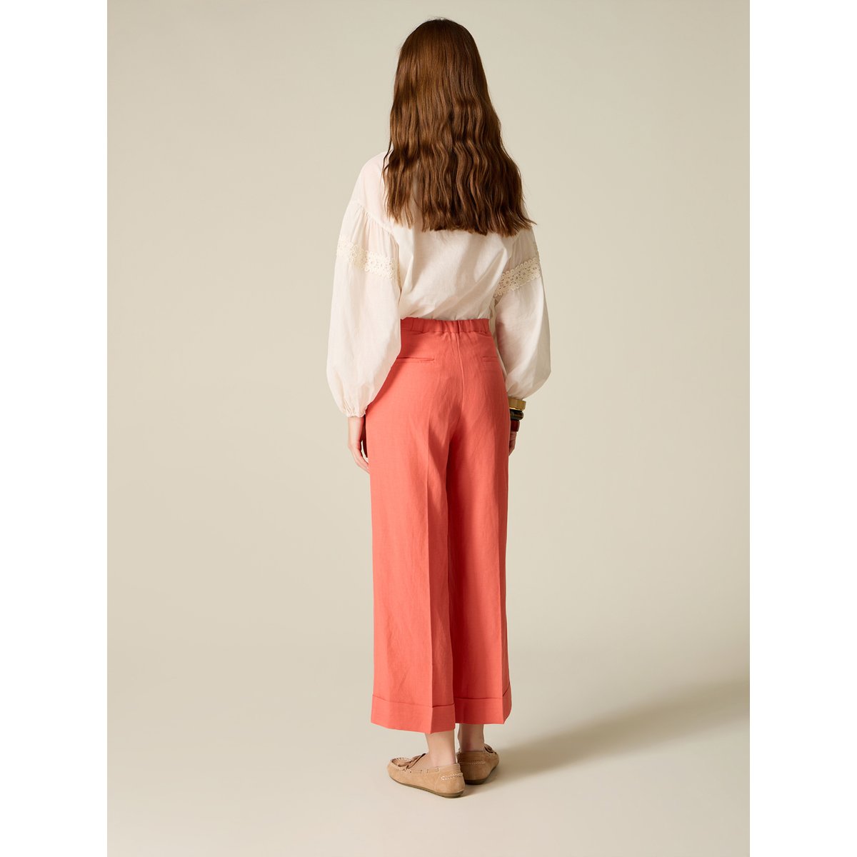 Pantalon cropped orange soleil, OLTRE