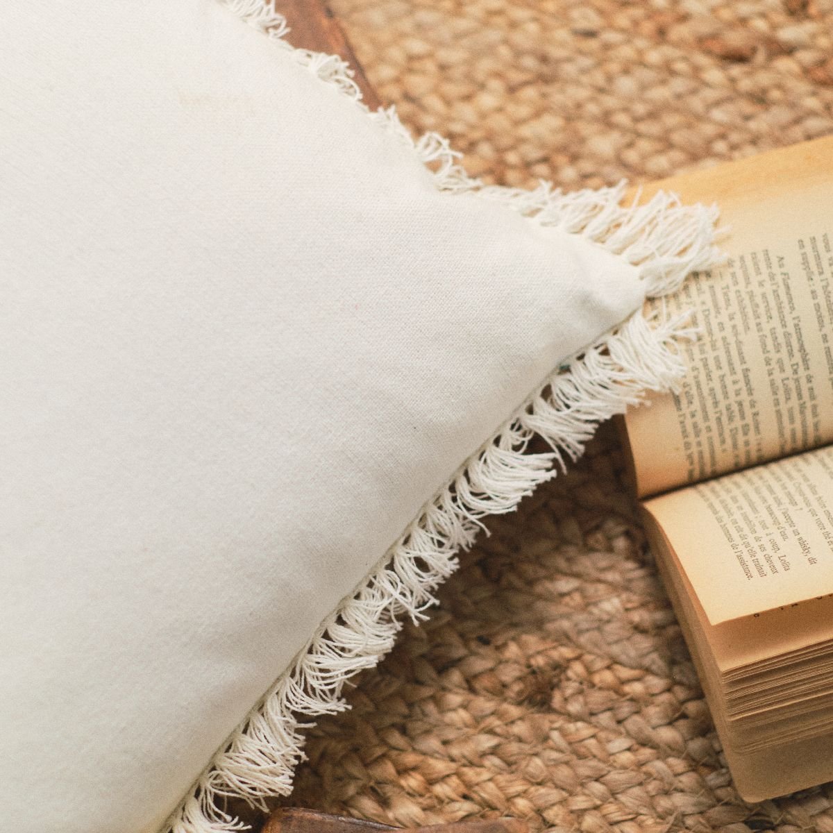 Coussin décoration uni INDIES CHAMI ecru, TODAY