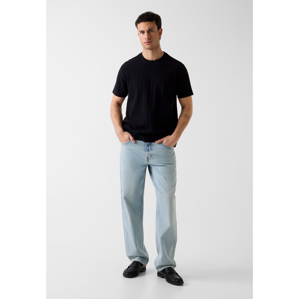 Jersey T-Shirt noir, GUESS