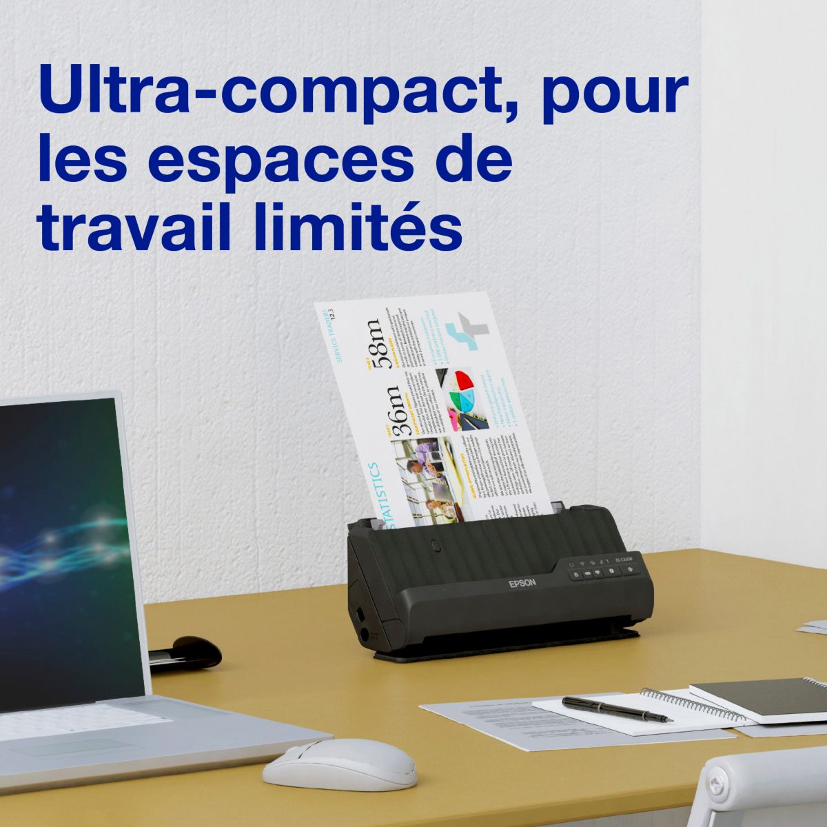 Scanner à défilement ES-C320W couleur unique, EPSON