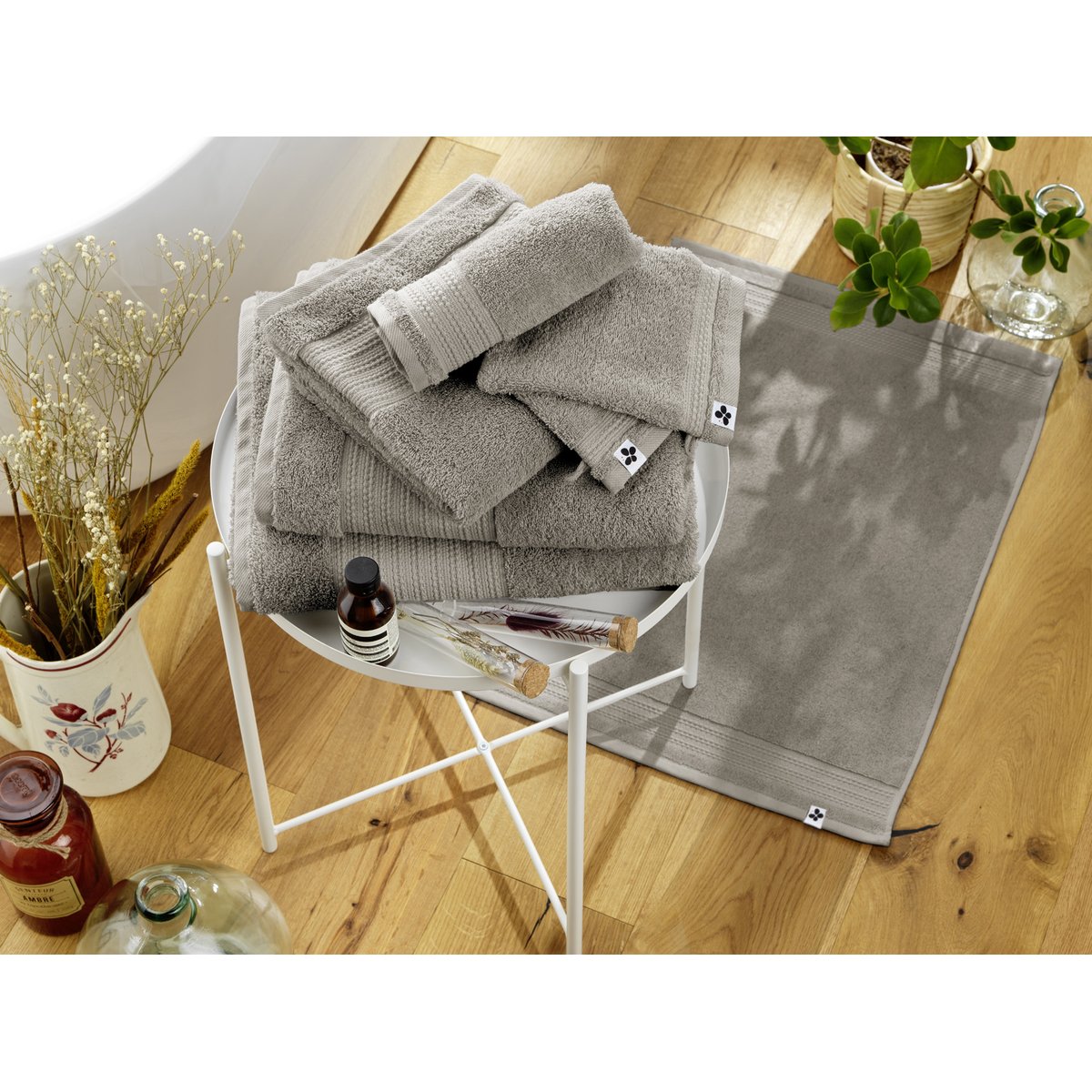 Tapis de bain coton Collection Garance argile, EDEN