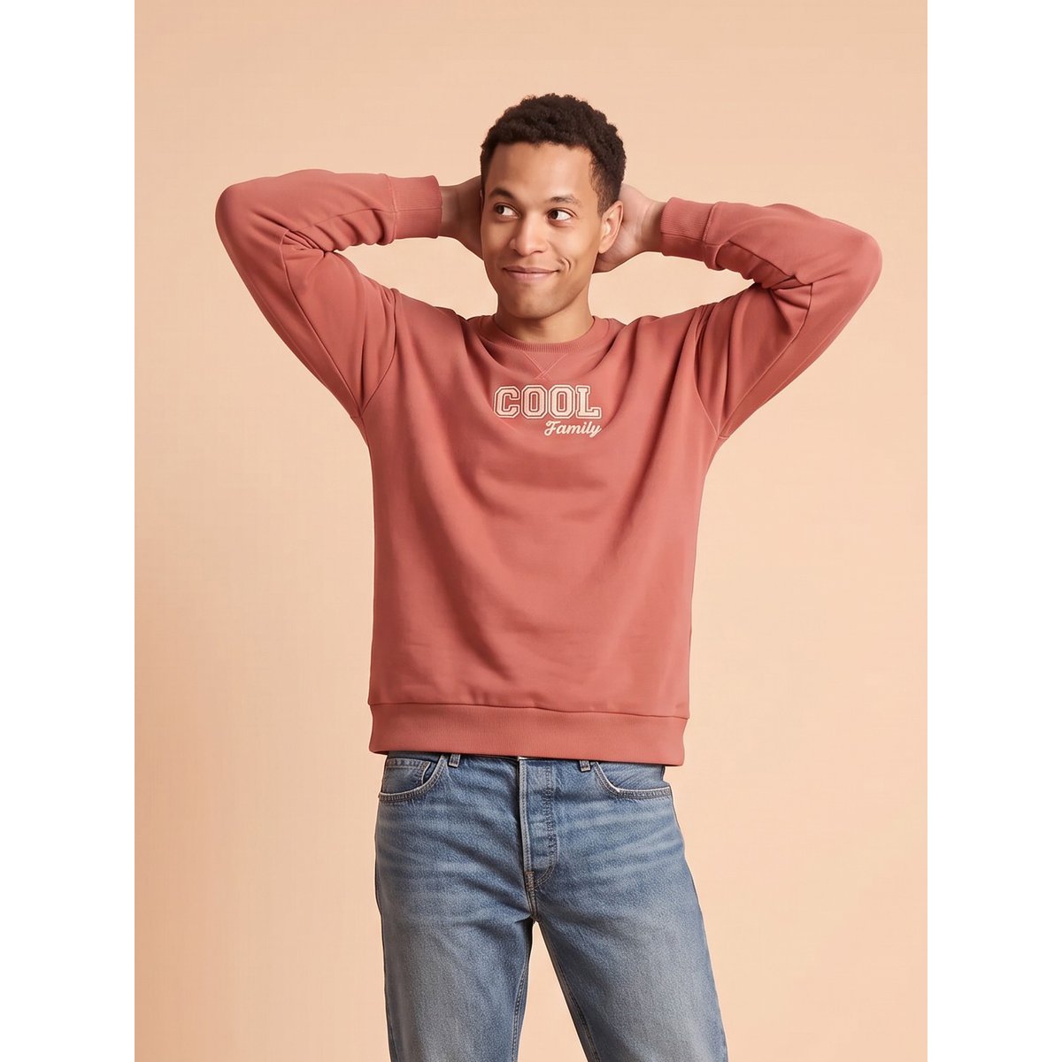 Sweat manches longues Capsule Famille terracotta, ENVIE DE FRAISE