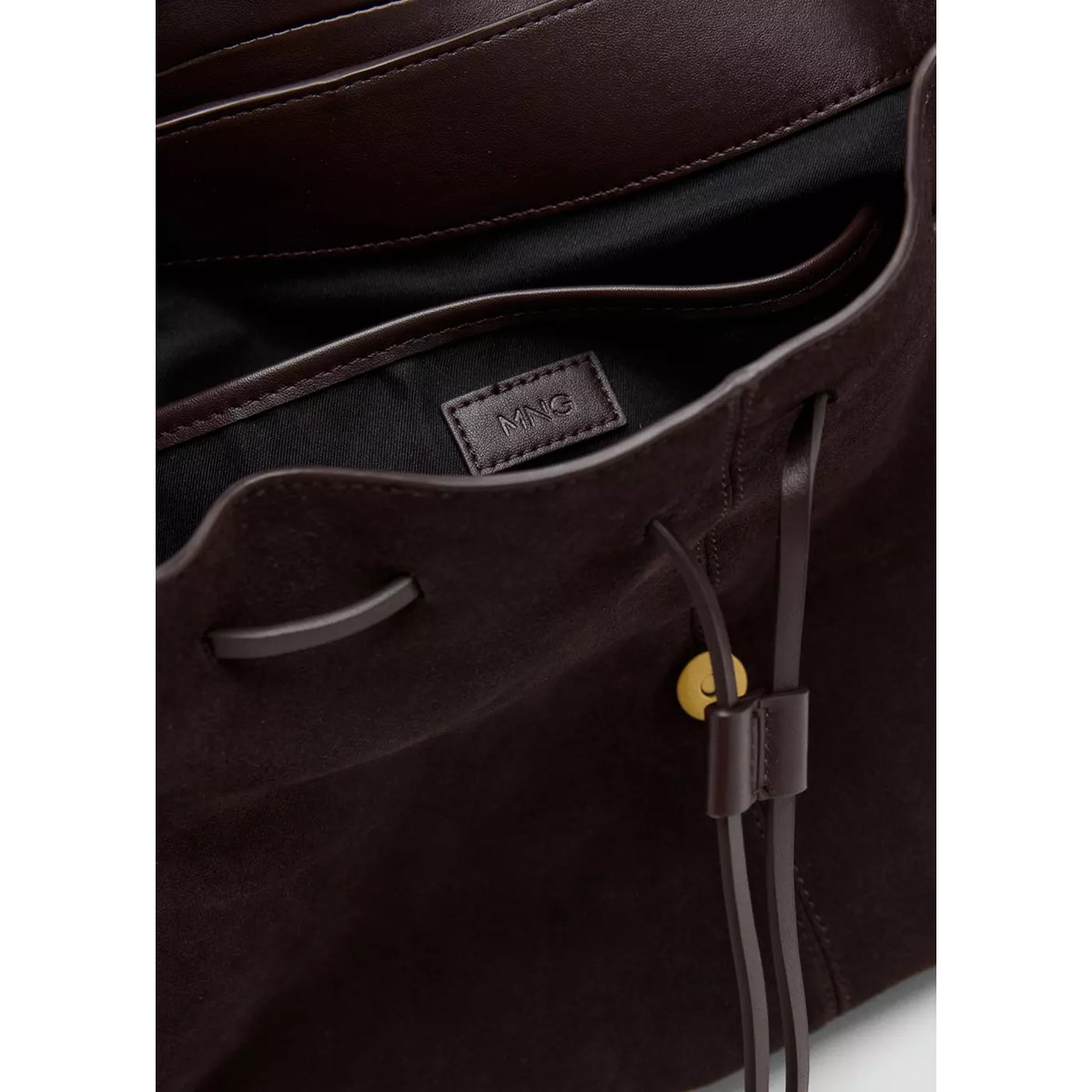 Sac clouté cuir chocolat, MANGO
