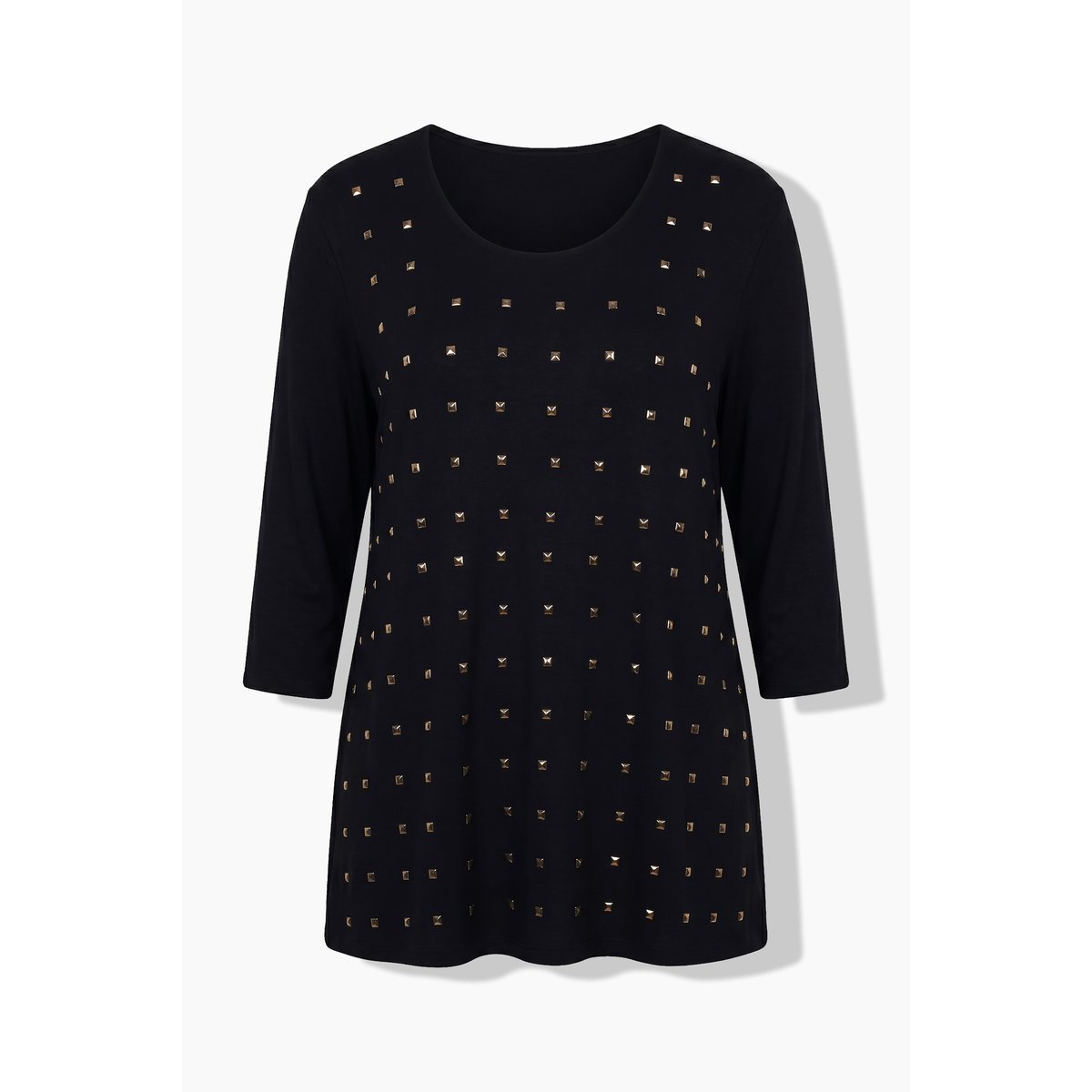 T-shirt avec rivets fantaisie noir, ULLA POPKEN