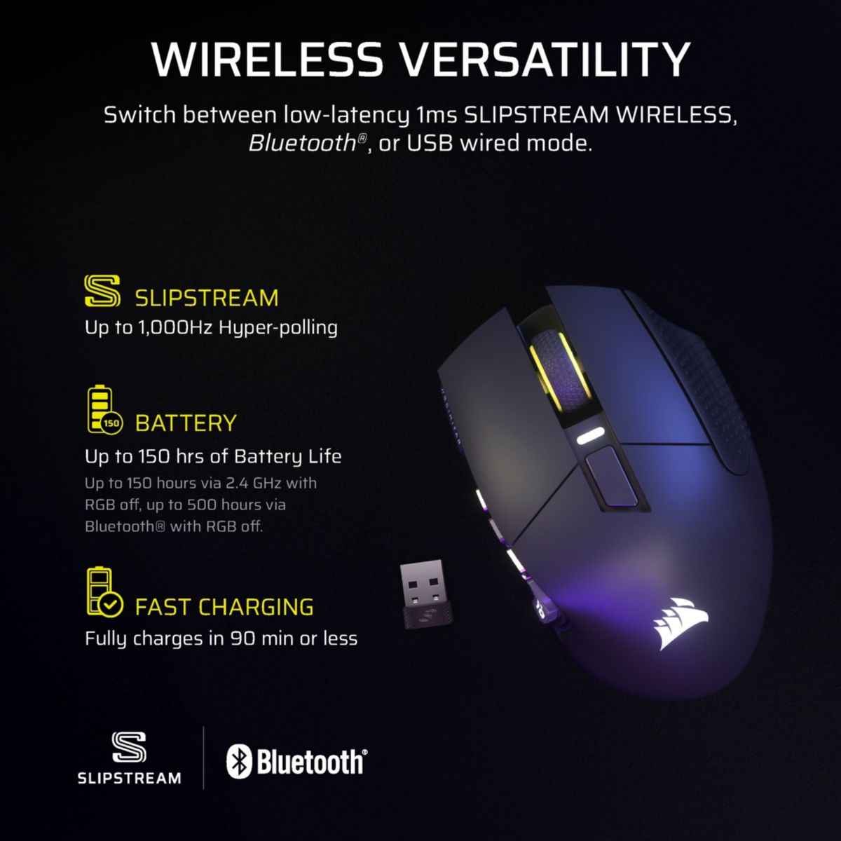 Souris Gamer Sans Fil SCIMITAR ELITE WL SE GUN METAL couleur unique, CORSAIR