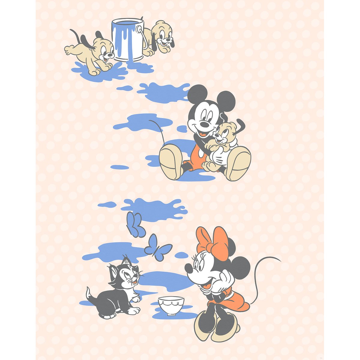 Papier peint Komar - Mickey Artsy Flow - 200 x 250 cm orange, HEXOA