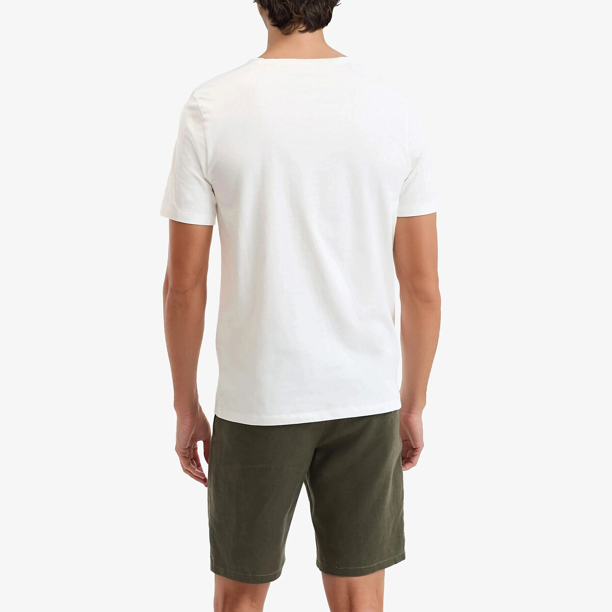 Camiseta regular fit con parche en el pecho con olas crudo, LA REDOUTE COLLECTIONS