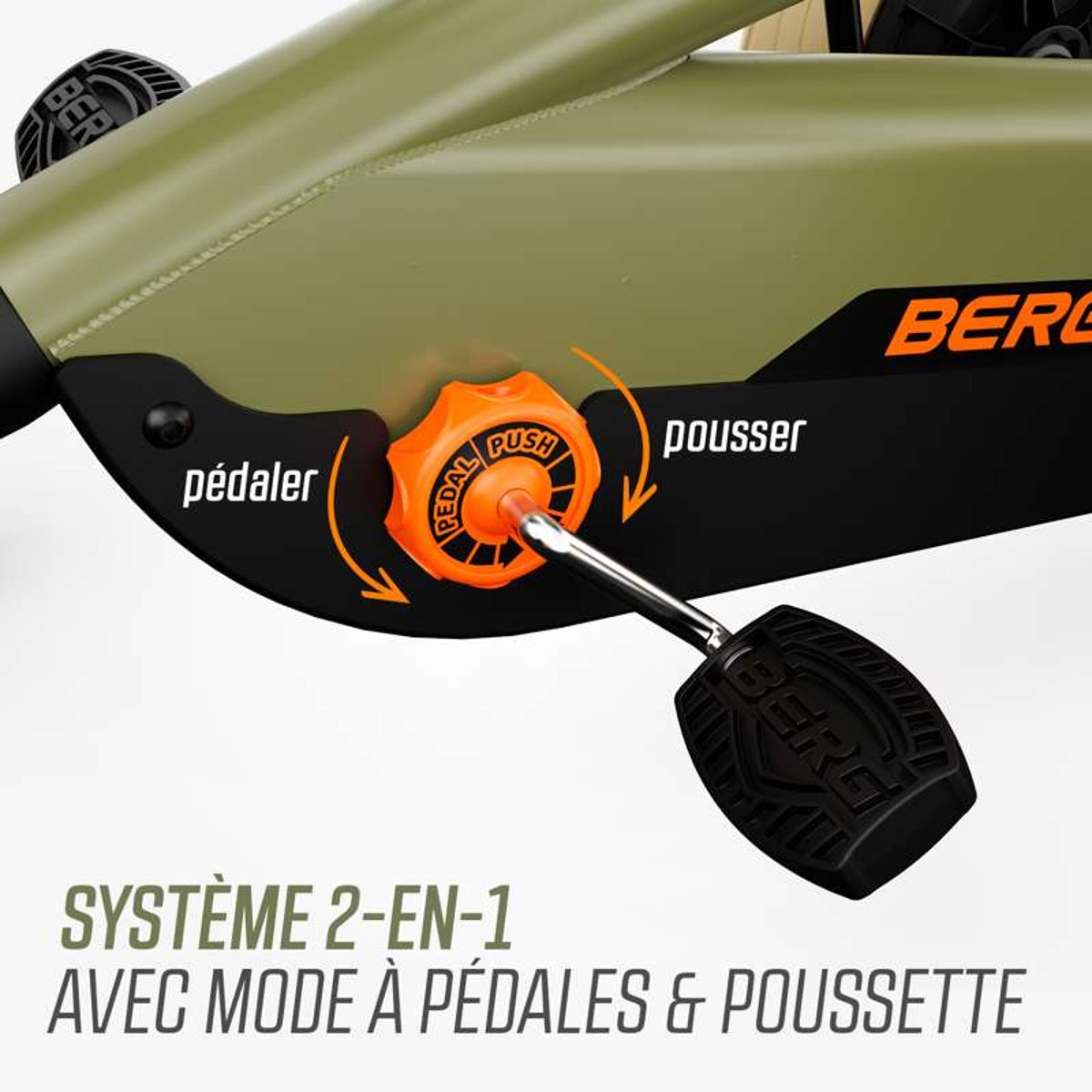 Kart à Pédales pour Enfants, 2+ Ans, Buzzy 2-in-1 green, BERG TOYS