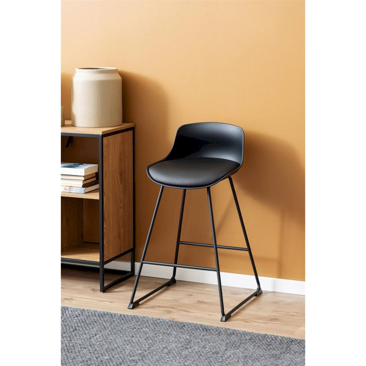 Tabouret de bar collection SCHINO noir, RECOLLECTION