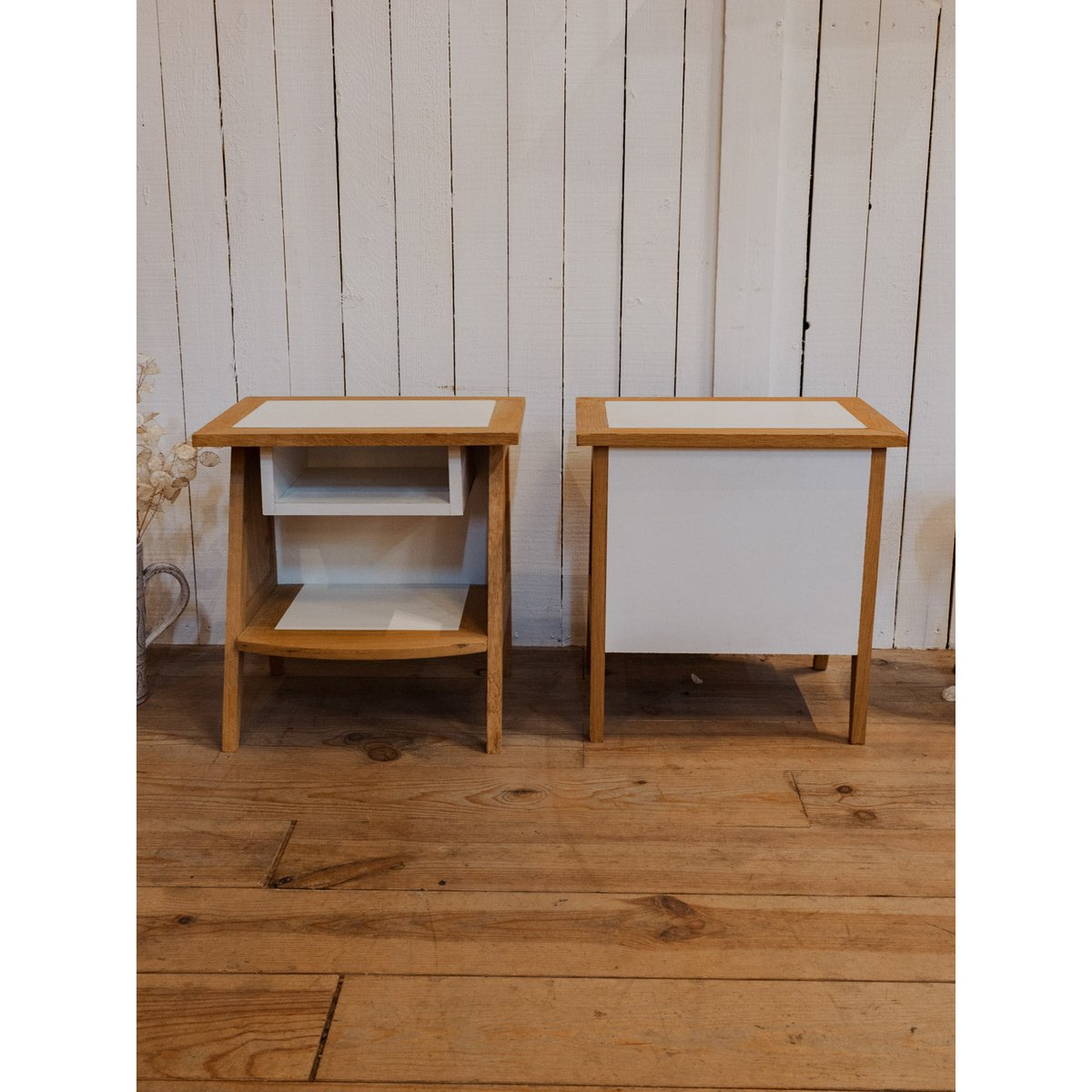Paire de tables de chevet en bois Maïa N°1471 - Bon état bois clair, DEBONGOUT