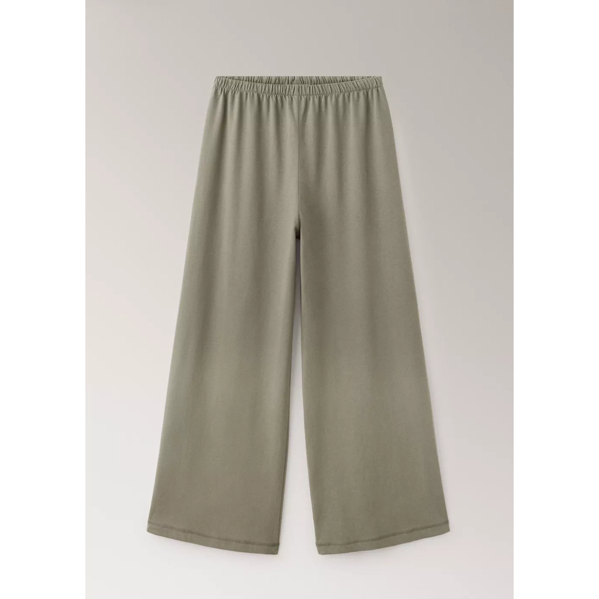 Pantalon droit en coton à finition douce vert, MANGO