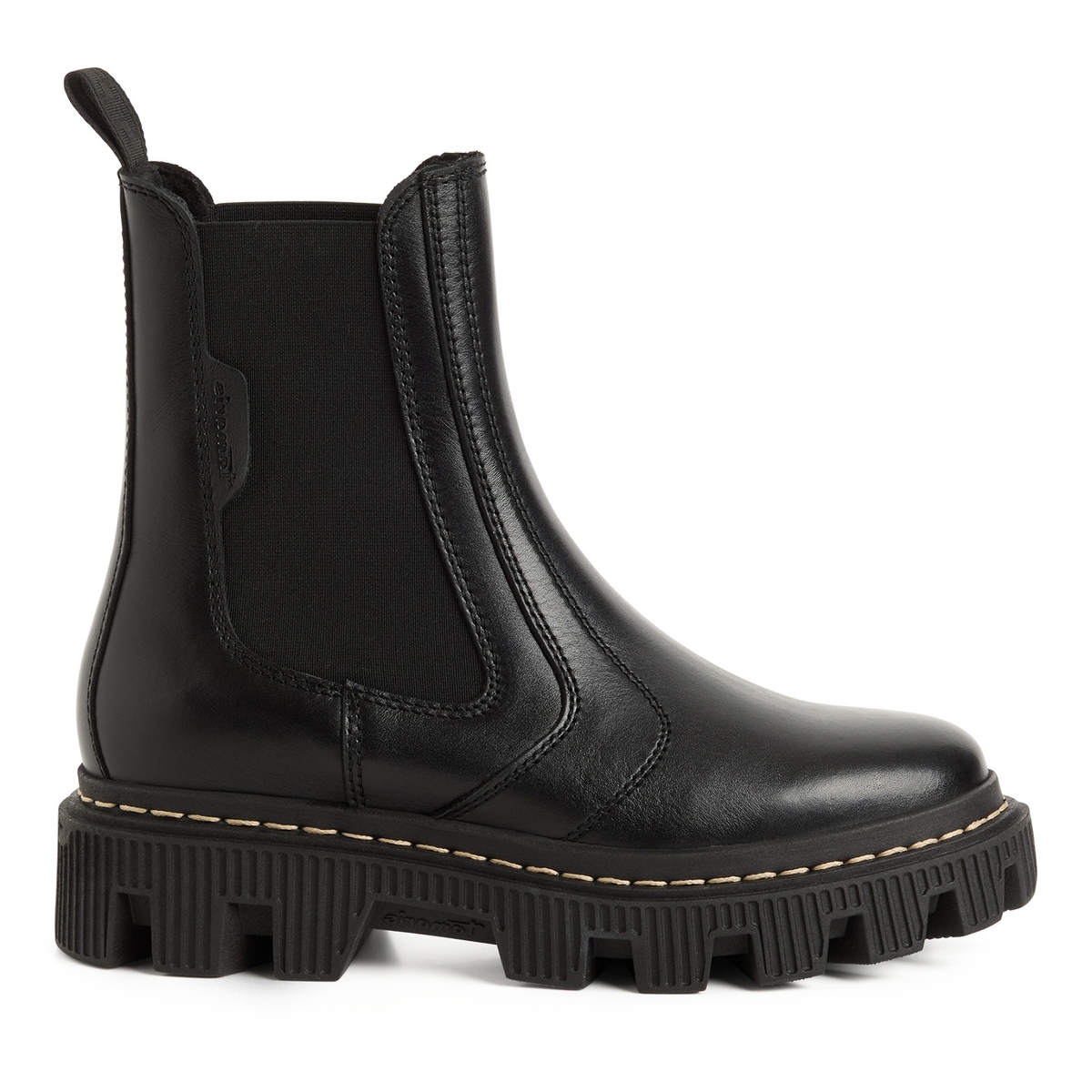 Bottine Chelsea en cuir noir, TAMARIS
