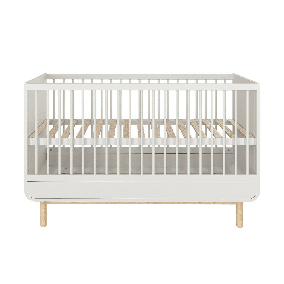 Pack lit bébé évolutif Montessori avec matelas SASHA blanc, AKITEN RETAIL