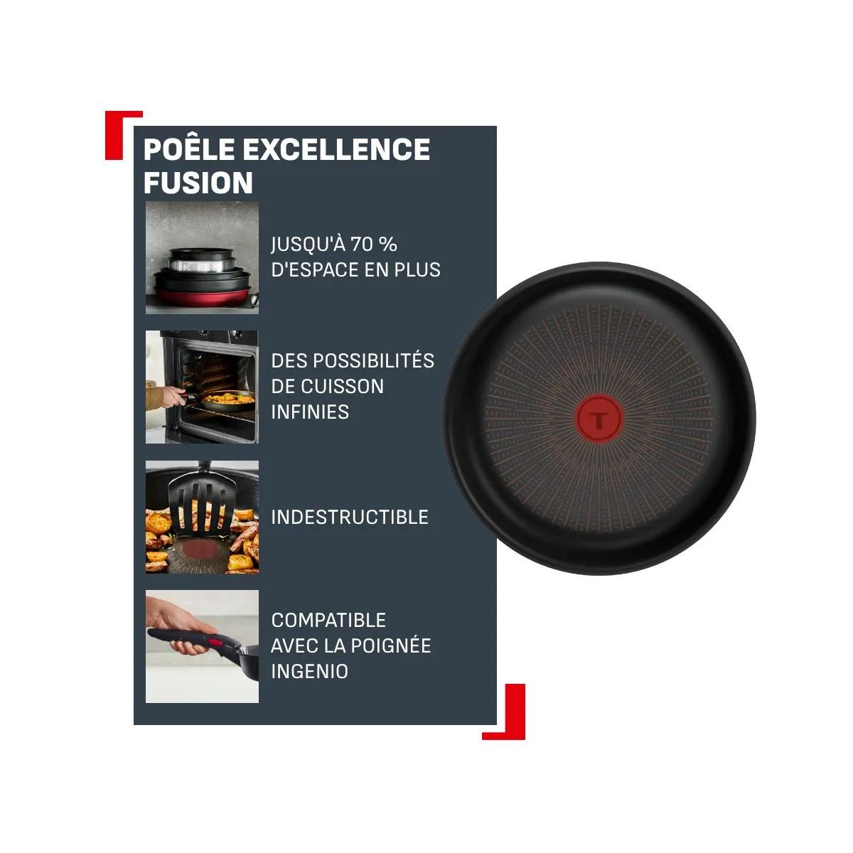 Poêle Ingenio Excellence 28cm noir, TEFAL