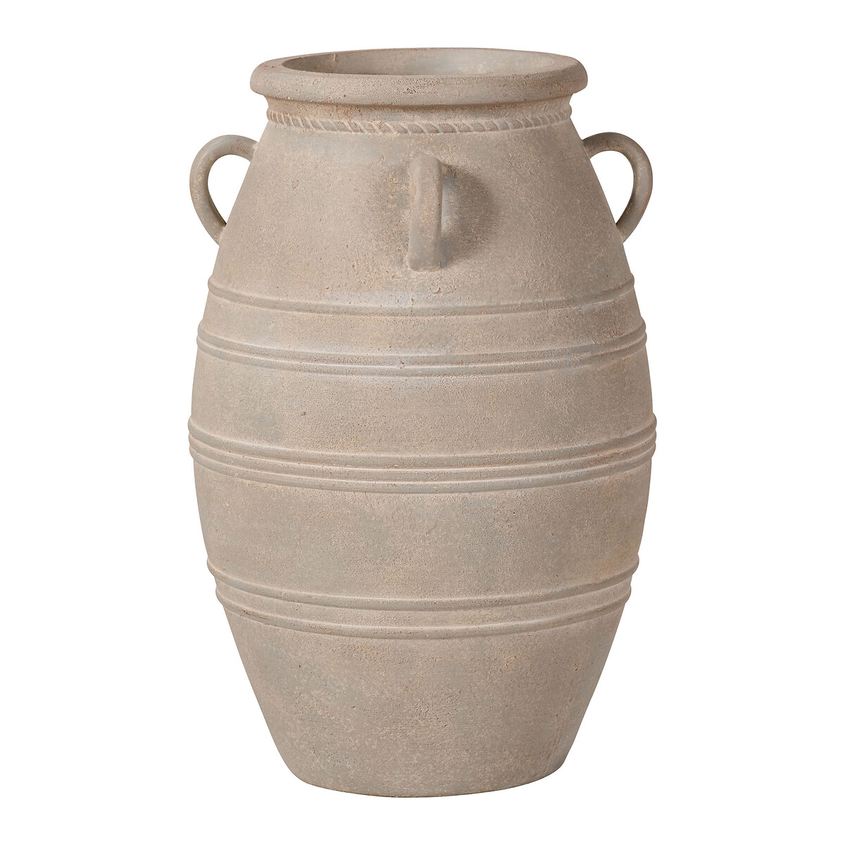 46cm Grey Wash Fibrestone Decorative Vase with Handles grey, ÉDITÉ