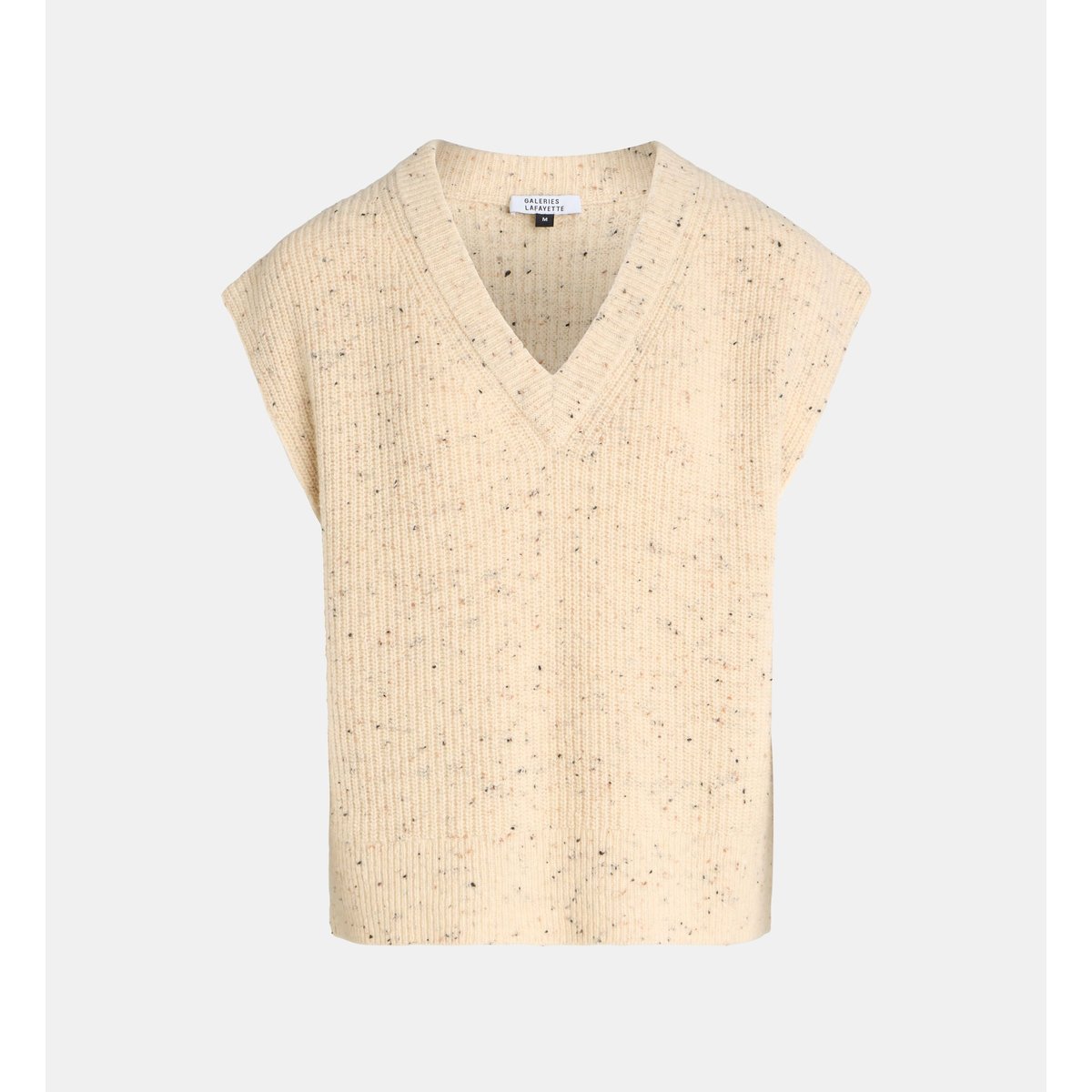 Pull sans manches fritz moucheté beige, GALERIES LAFAYETTE