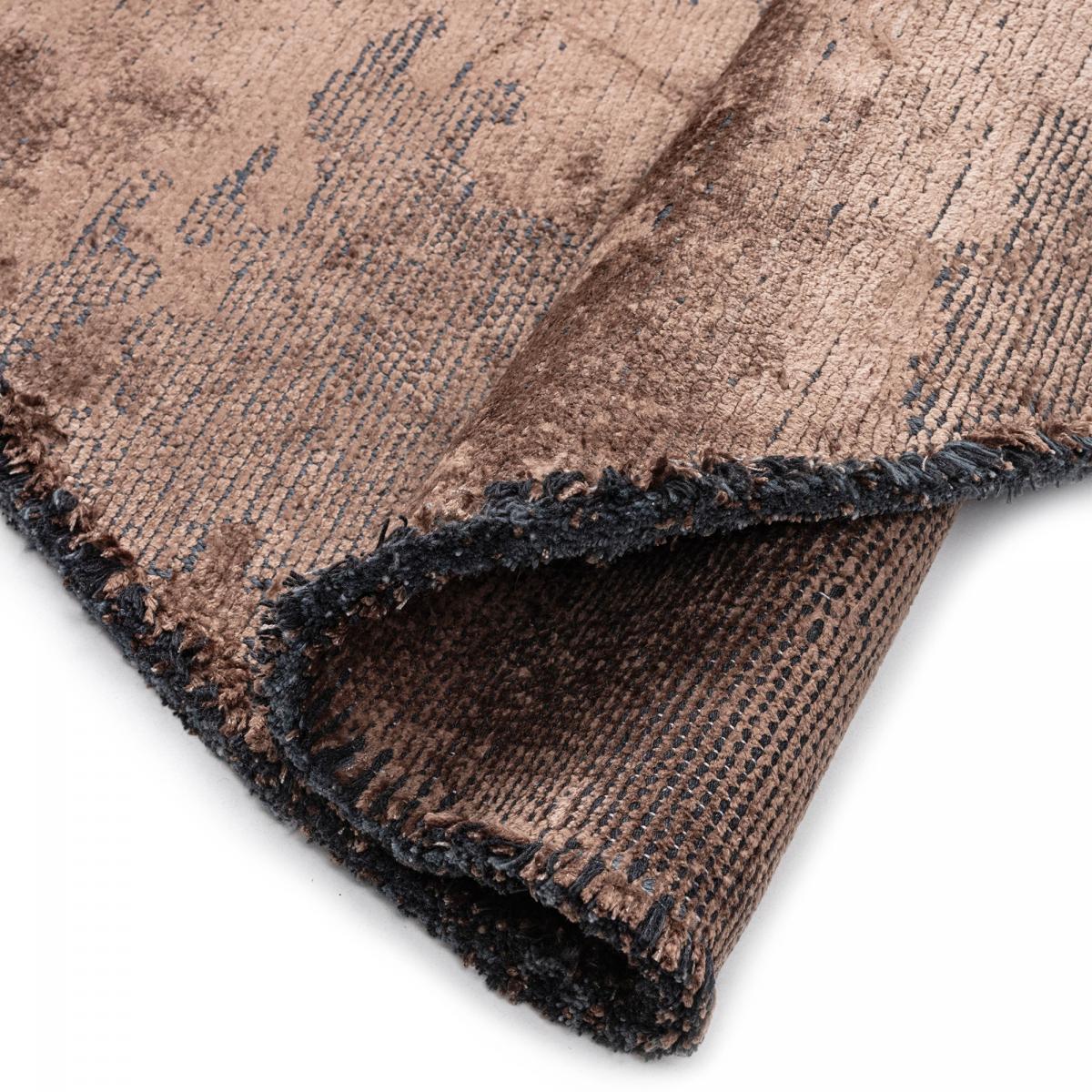 Tapis salon LYN17 AKA kilim, forme originale, Tissé à la main marron, UN AMOUR DE TAPIS
