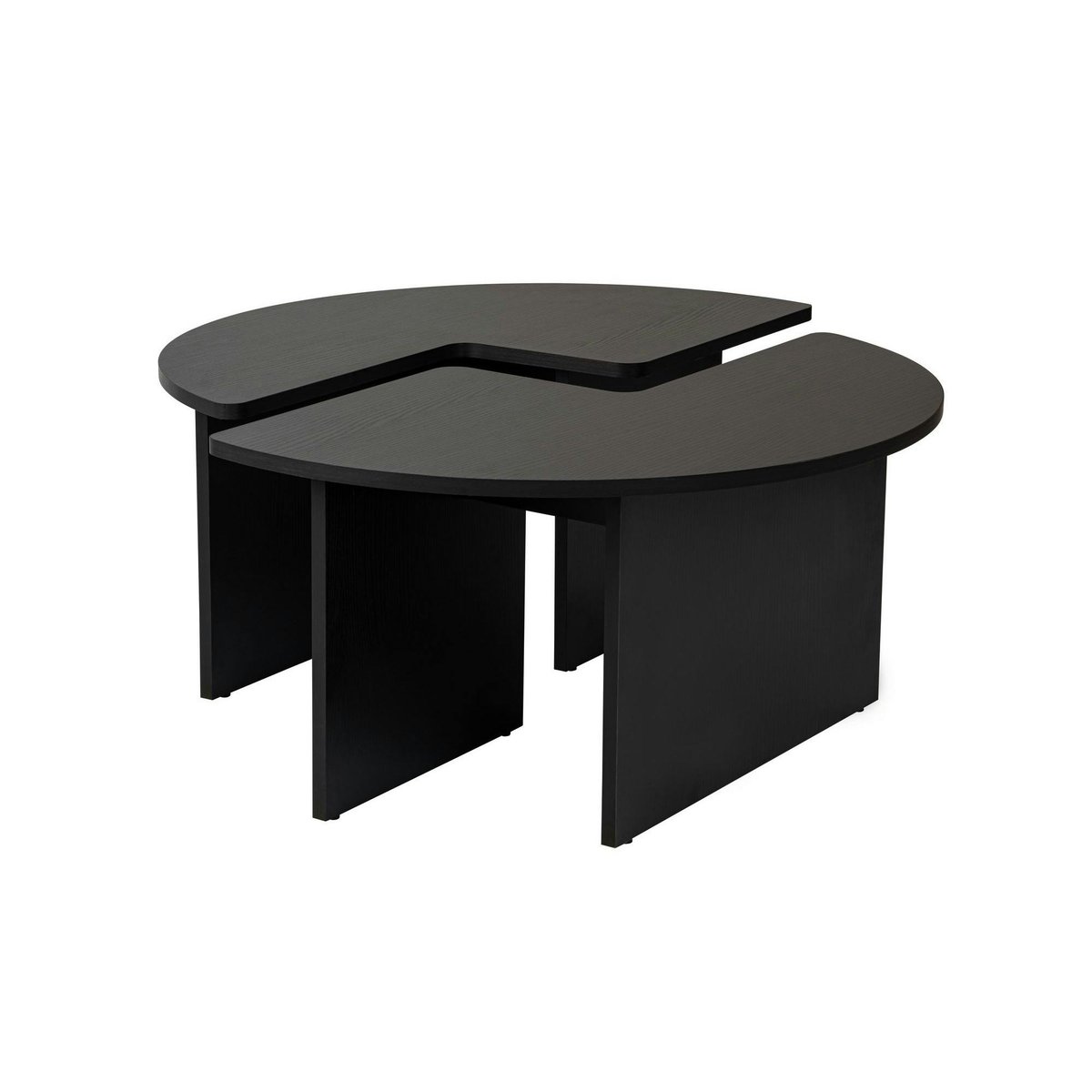 Table basse ronde - design puzzle MARFA noir, PIER IMPORT