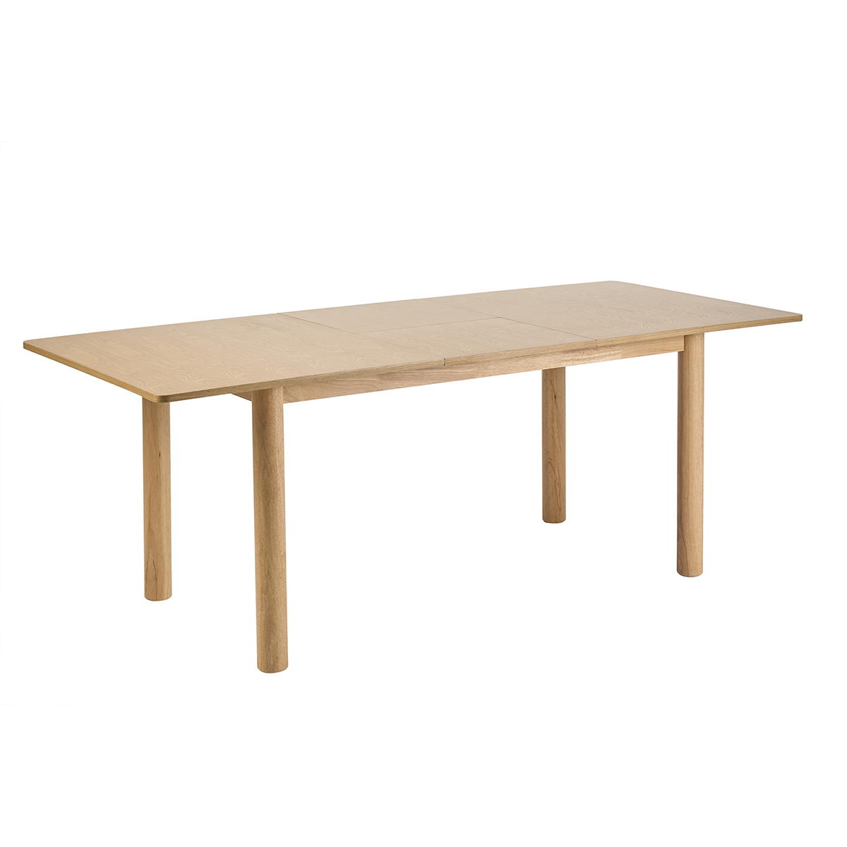 Table extensible rallonges intégrées rectangulaire bois clair frêne L160-210 cm CLAUDIE couleur unique, MILIBOO